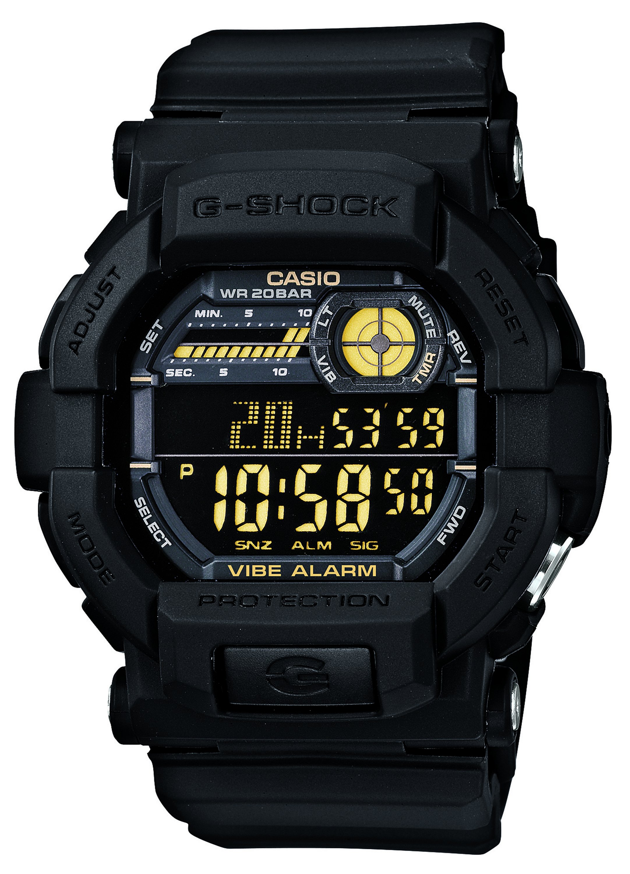 Casio GShock Men's Vibration Alert Black Resin Strap Watch (4023760