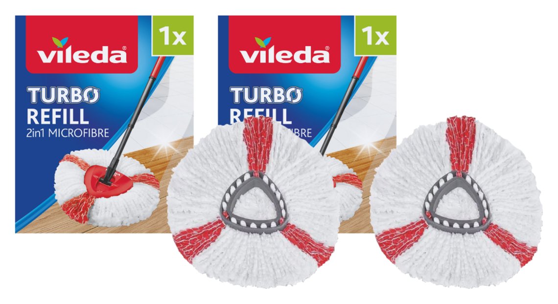 Vileda 2 in 1 Microfibre Turbo Mop Head Pack of 2 (4034041) Argos