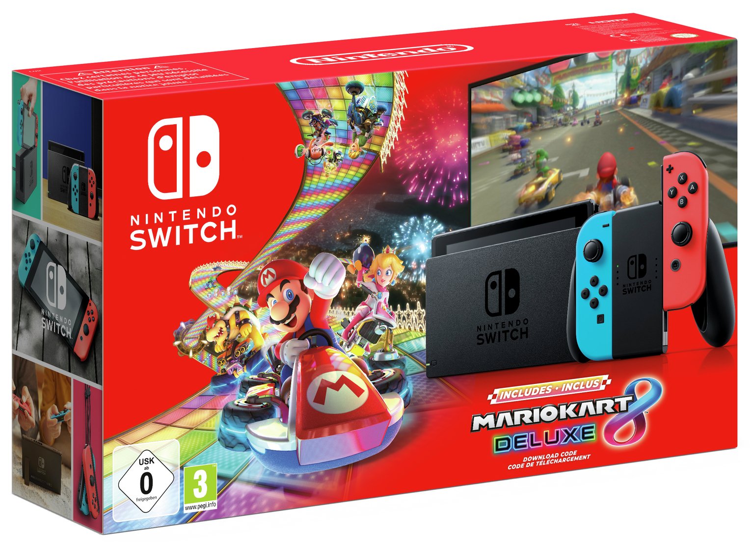 Nintendo Switch Neon Console and Mario Kart 8 Deluxe Bundle (4076511