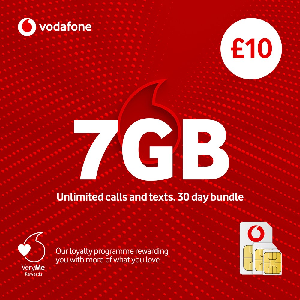 VODAFONE 21GB Pay As You Go SIM Card (4445025) Argos Price Tracker