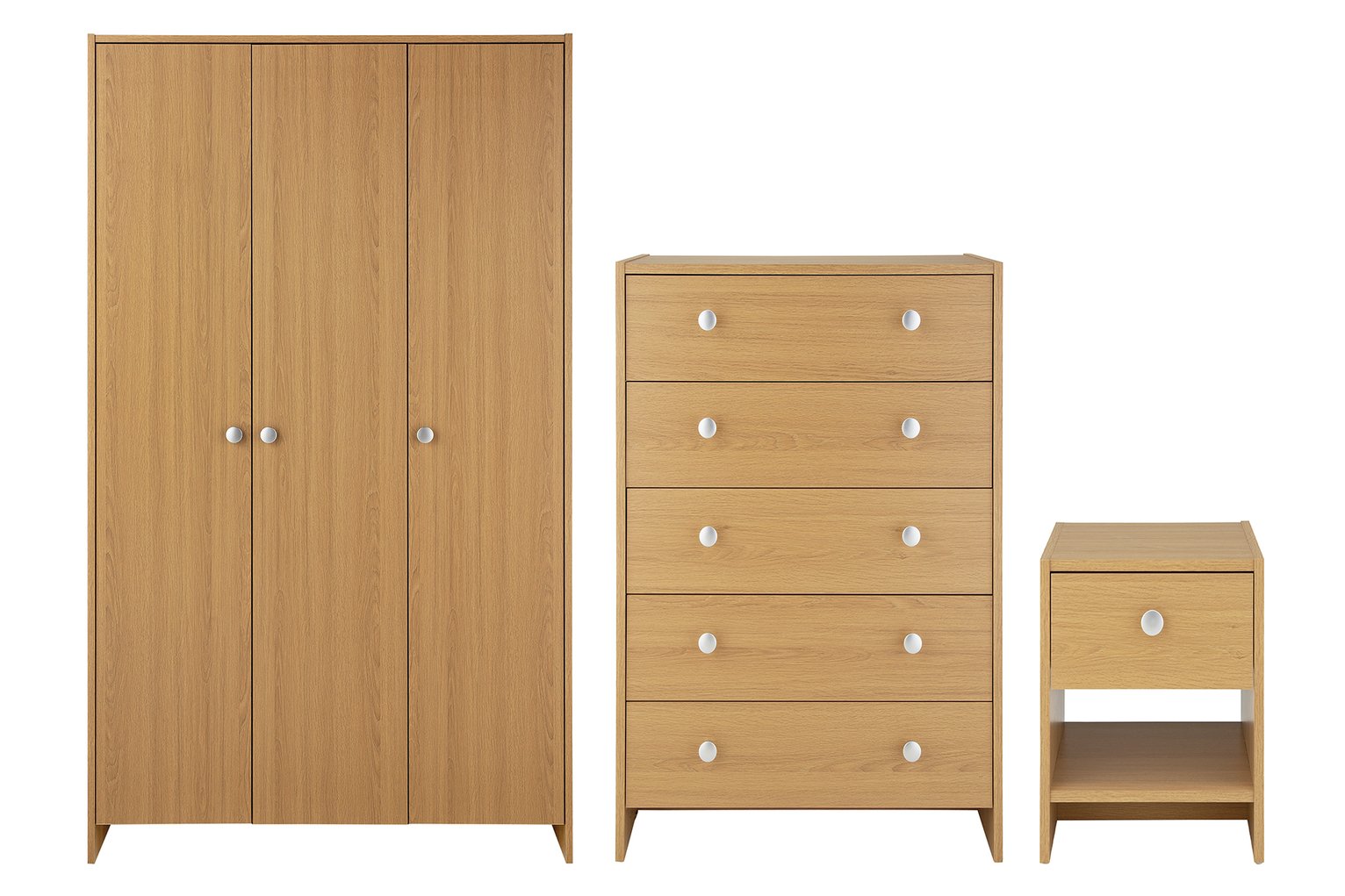 Argos Home Seville 3 Piece 3 Door Wardrobe Set Oak Effect (4495910