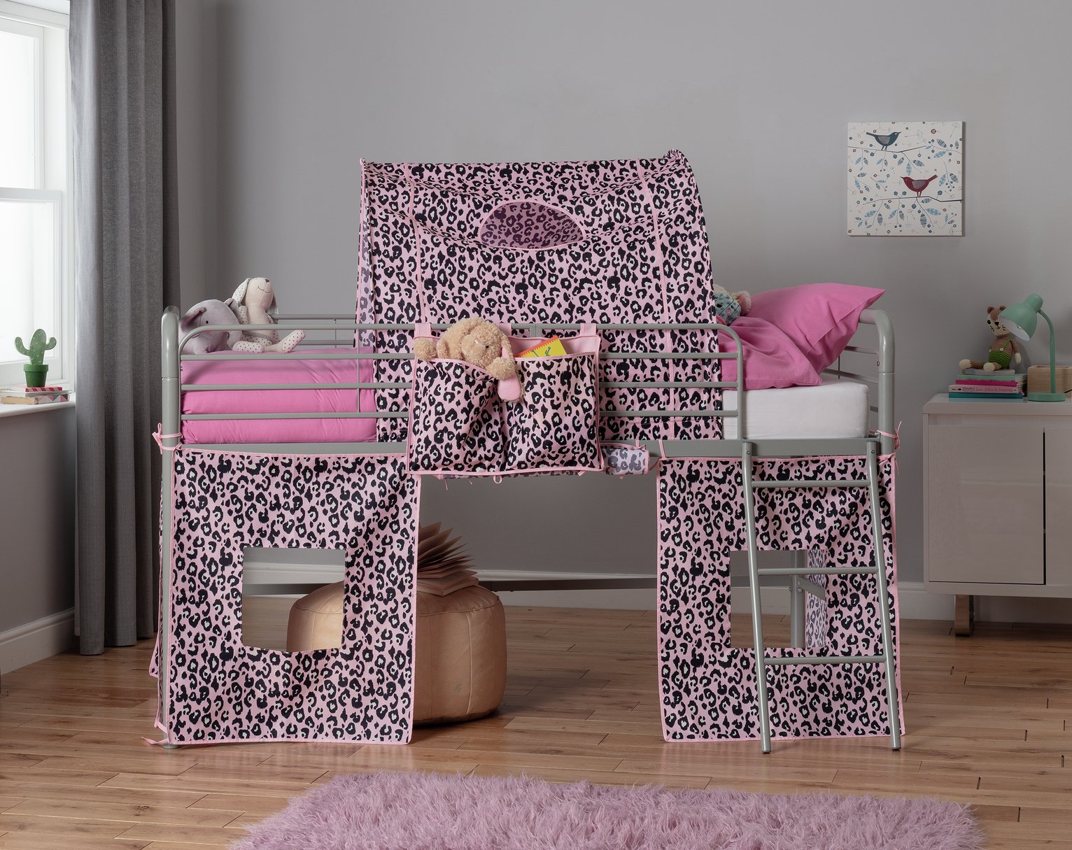 Argos Home Pink Leopard Tunnel & Tent for Kids Mid Sleeper Reviews