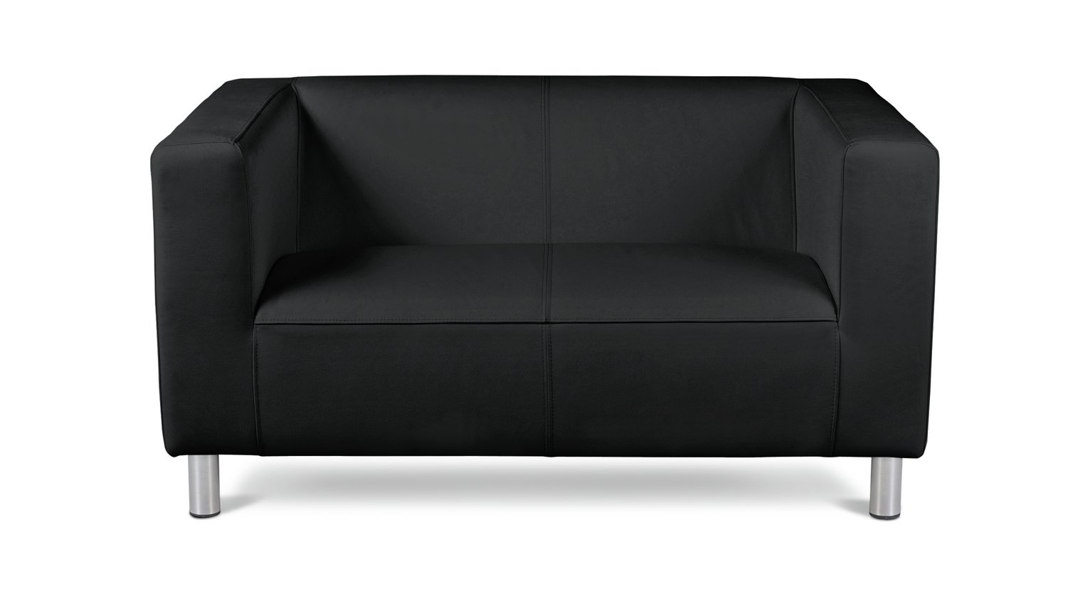 Argos Home Moda Small Faux Leather 2 Seater Sofa Black (4539979