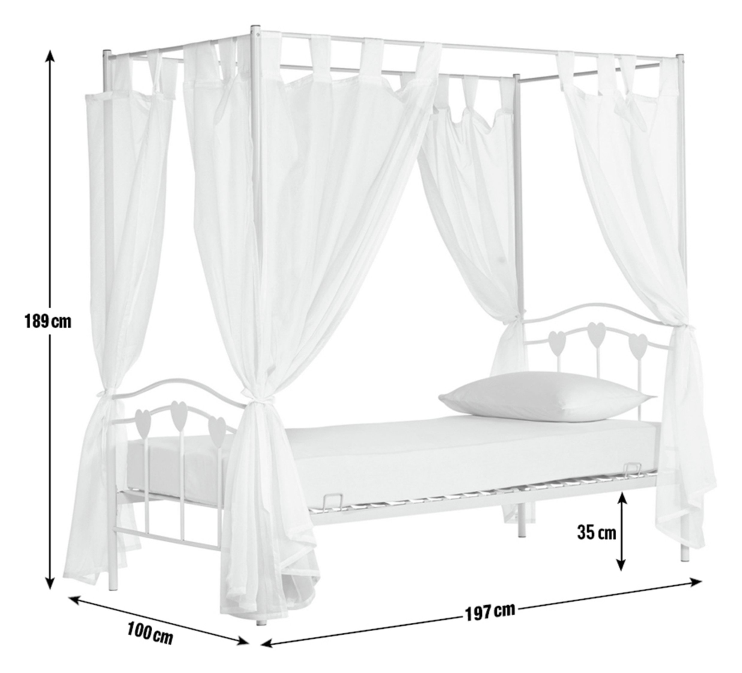 Argos Home Hearts Single Four Poster Bed with Ashley Mattress Reviews