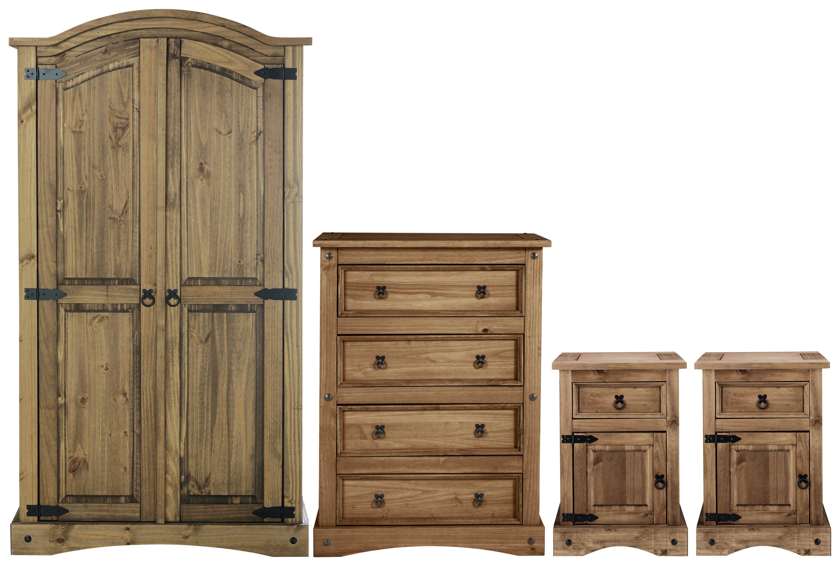 Argos Home Puerto Rico 4 Pc 2 Dr Wardrobe Package Dark Pine Reviews