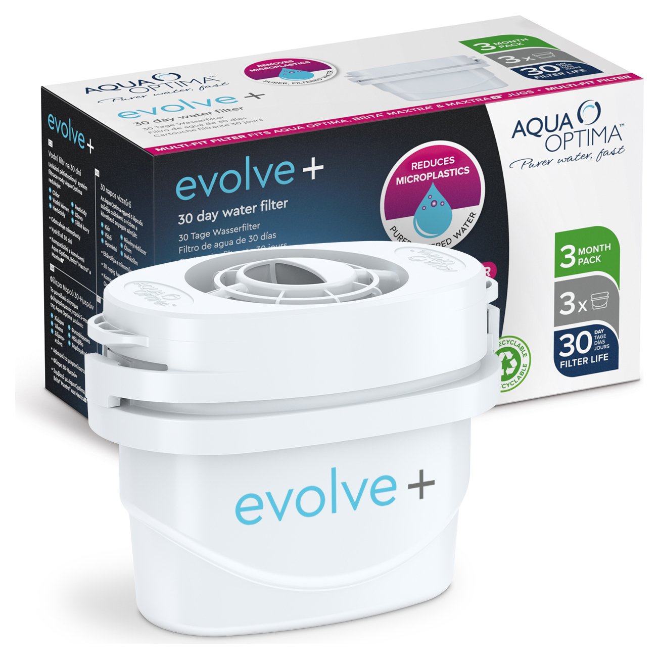 Aqua Optima Evolve 60 Day Water Filter Cartridges 4 Pack Compatible