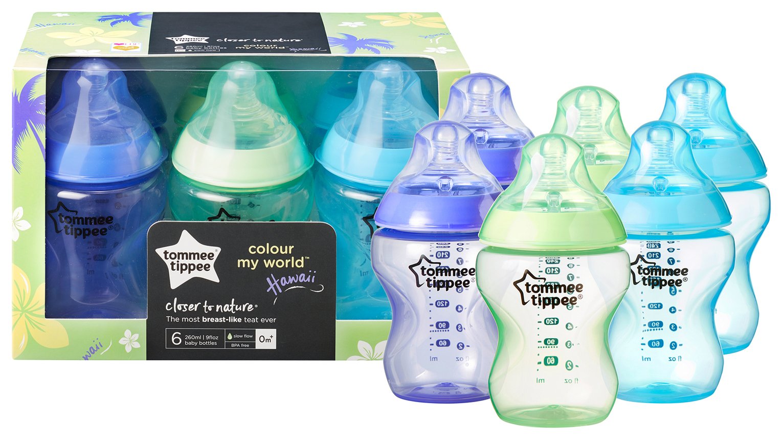 Tommee Tippee Closer to Nature Coloured Bottles 6 Pack Reviews