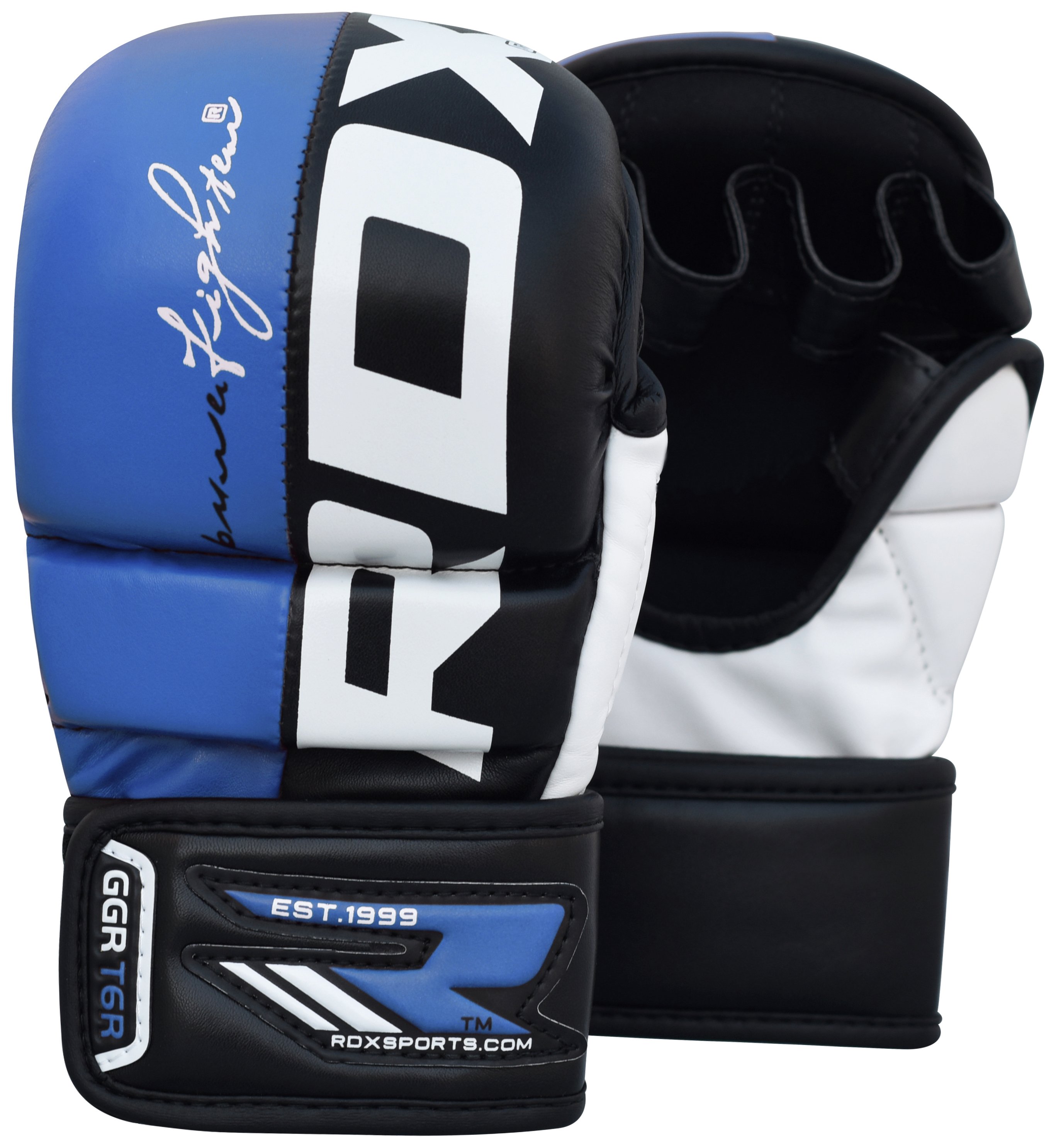 Review of RDX Large to XLarge Mixed Martial Arts Training Gloves Blue