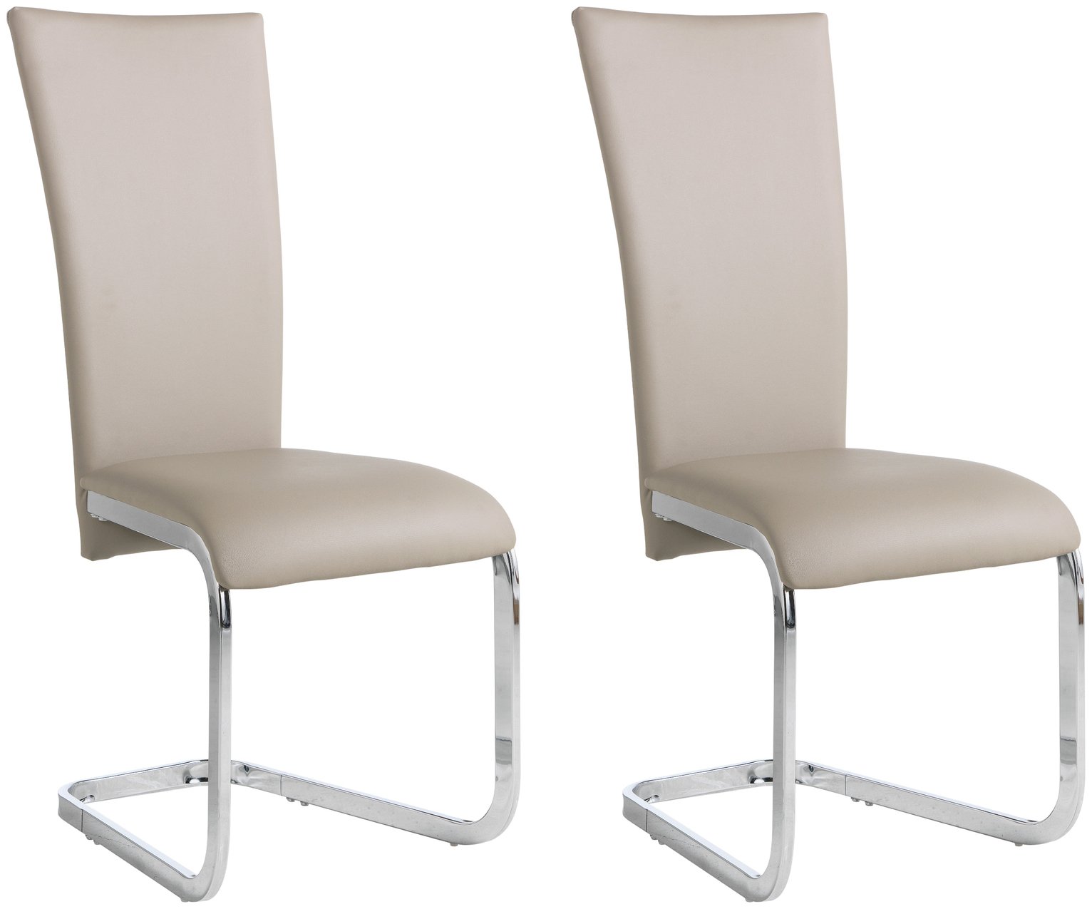 Argos Home Oriana Pair of Cantilever Chairs Beige (5239120) Argos