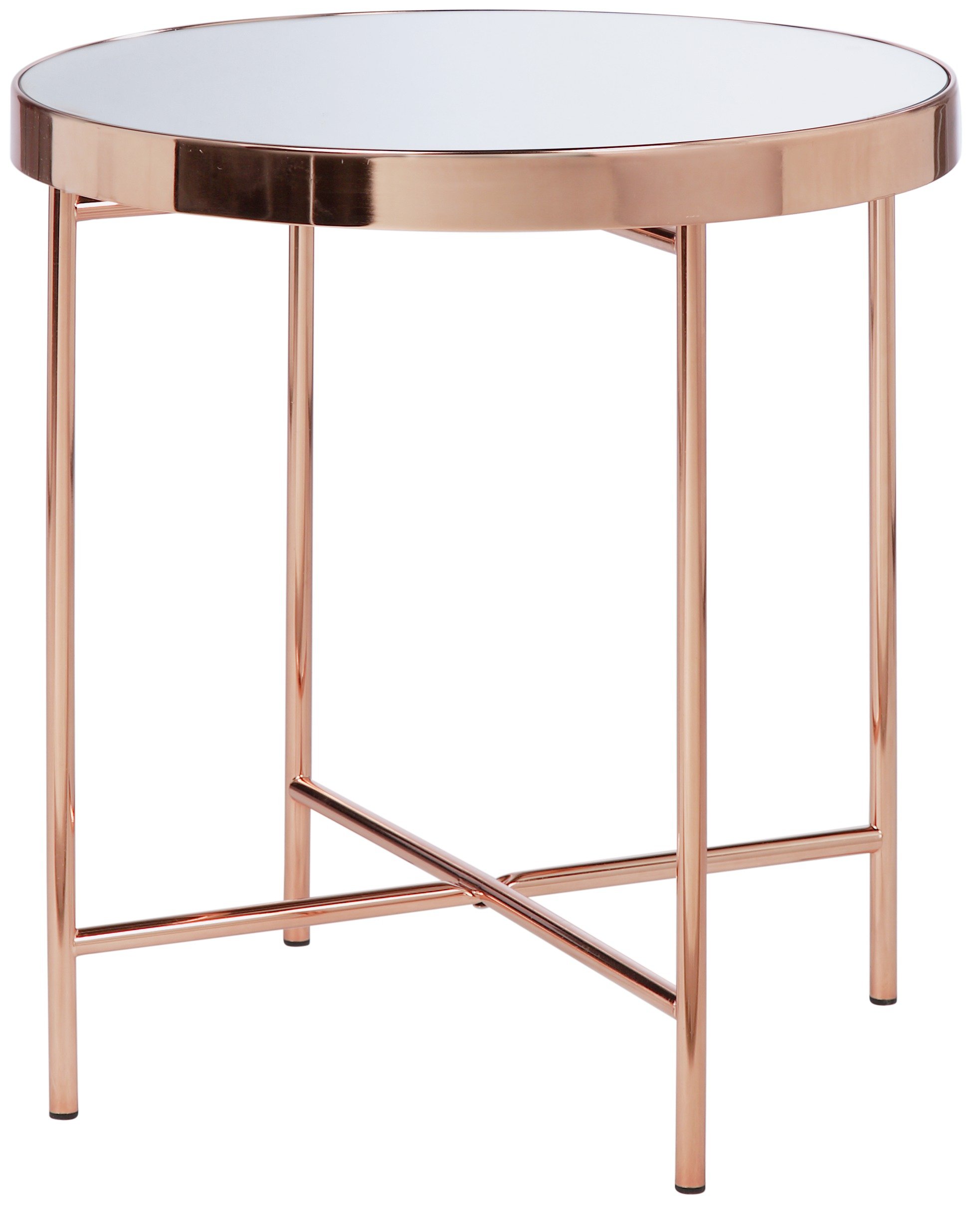 Buy Collection Round Glass Top Side Table Copper Plated at Argos.co