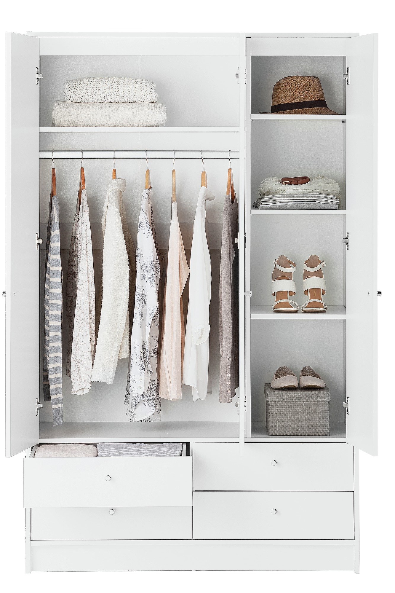 Buy HOME New Malibu 3 Door 4 Drawer Wardrobe White at Argos.co.uk