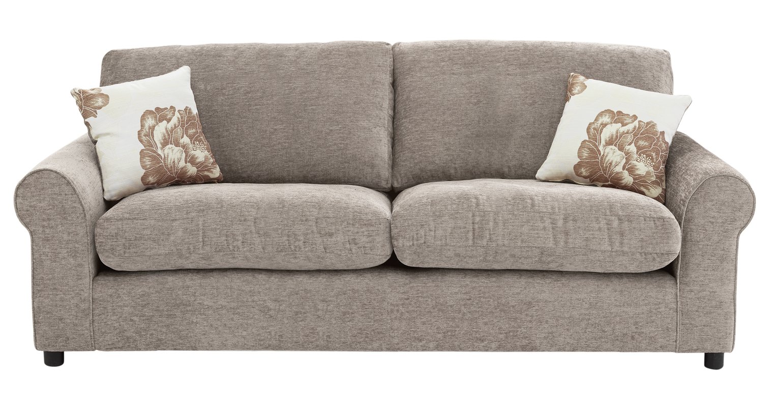 Argos Home Tessa 3 Seater Fabric Sofa Mink (5577057) Argos Price