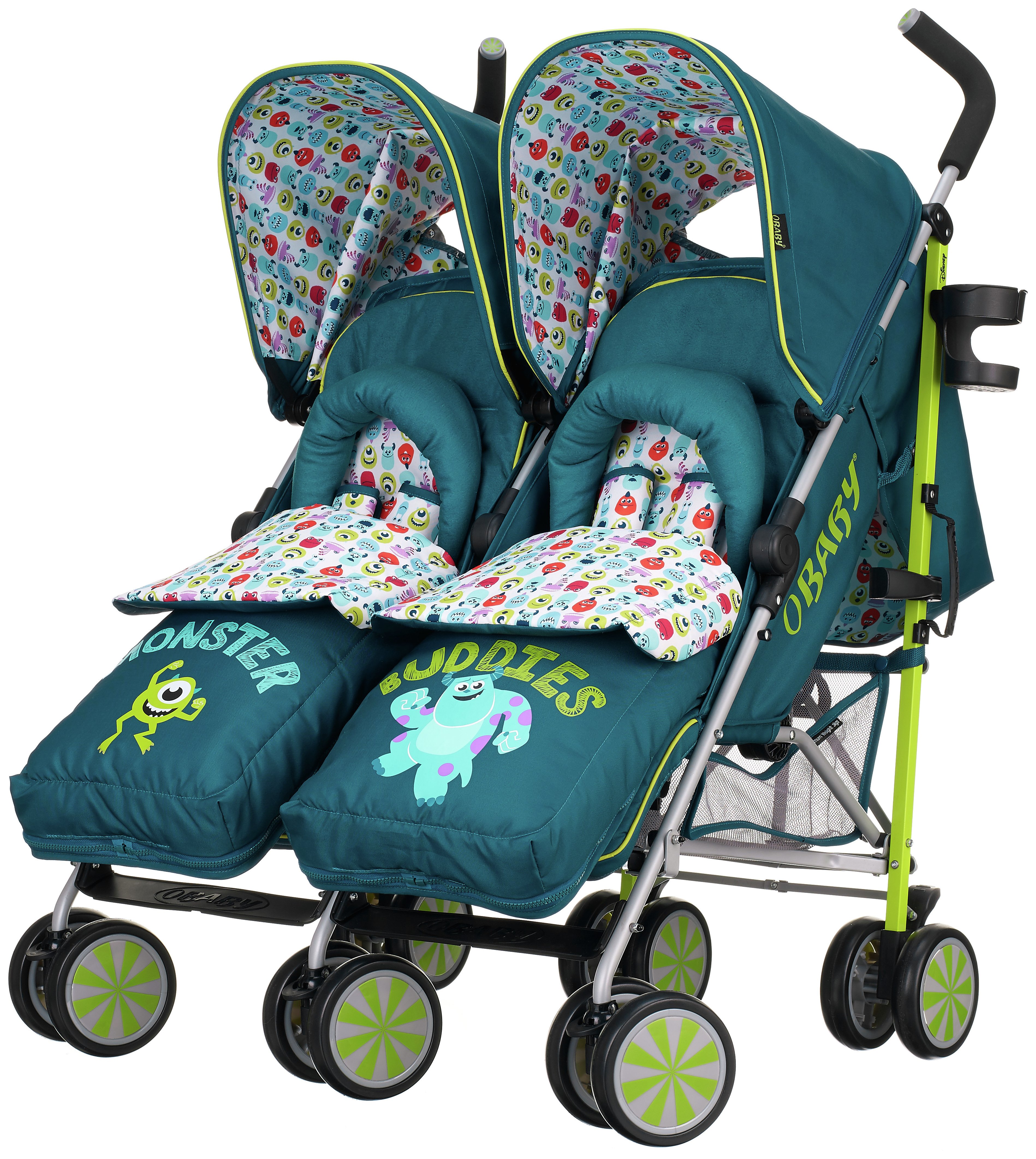 Review of Disney Monsters Inc. Twin Stroller with Footmuffs.