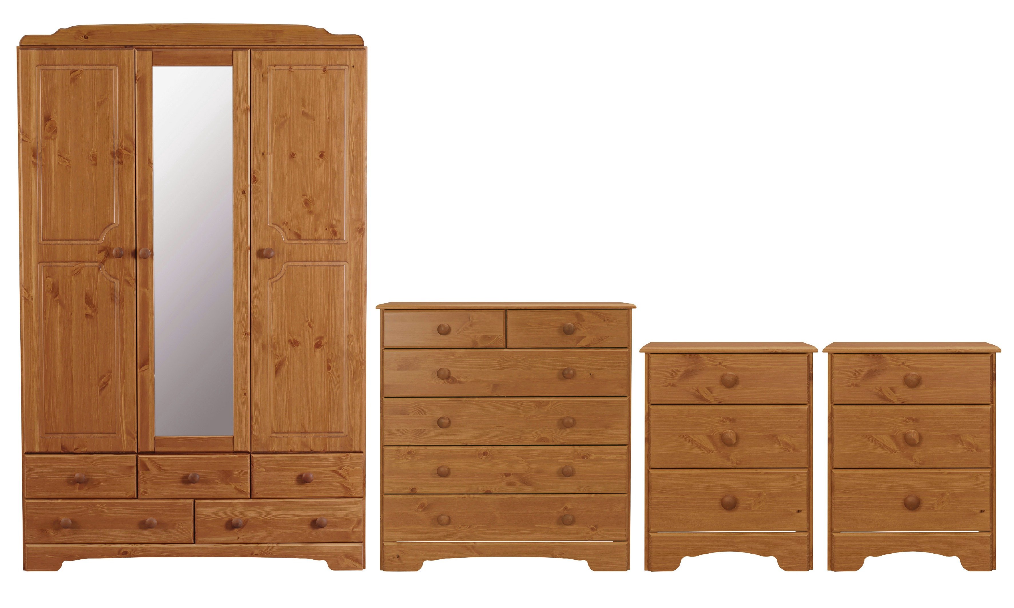 Argos Home Nordic 4 Piece 3 Door Wardrobe Set Pine (5749919) Argos