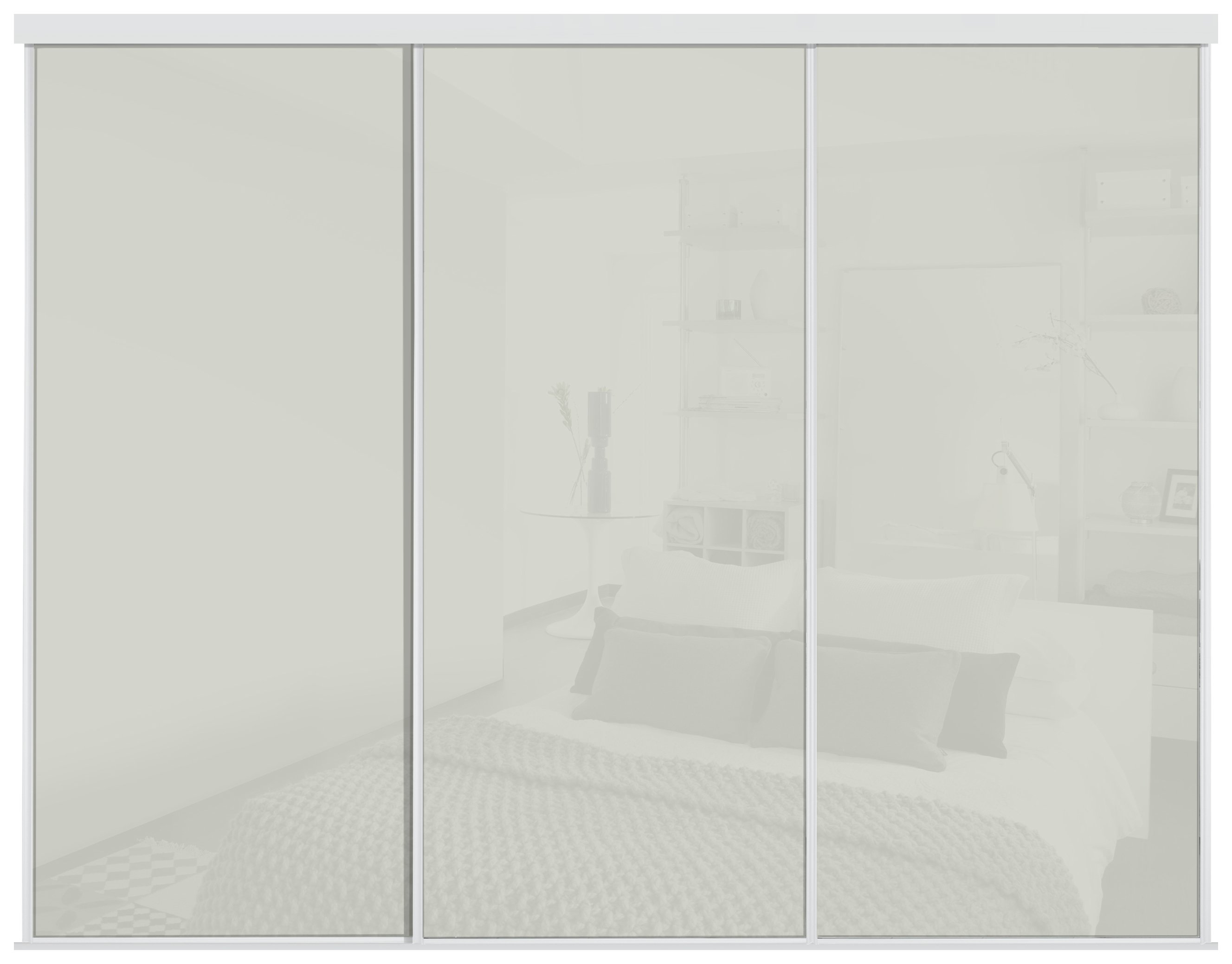 Sliding Wardrobe Door Kit W2235mm Arctic White Glass at Argos Reviews