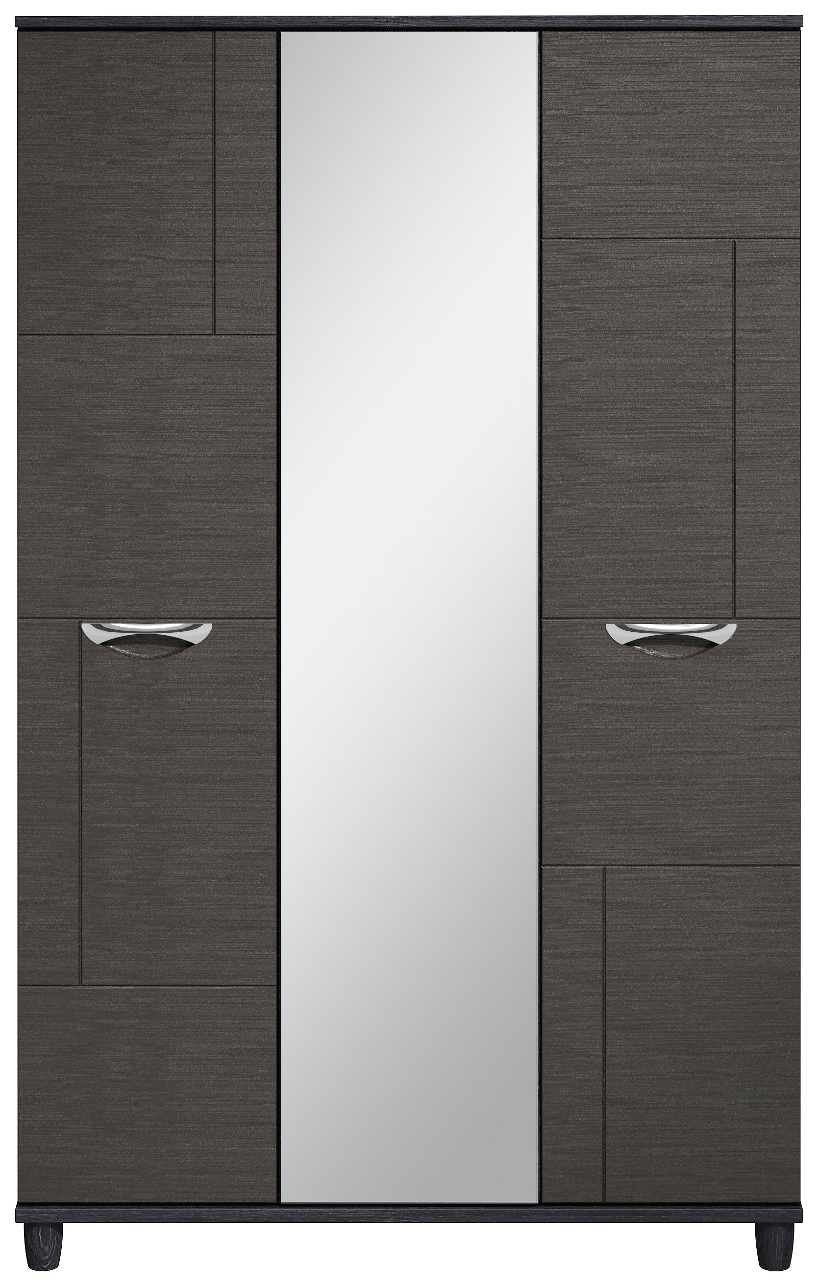 Myra 3 Door Mirrored Wardrobe Black Oak Effect (5807356) Argos