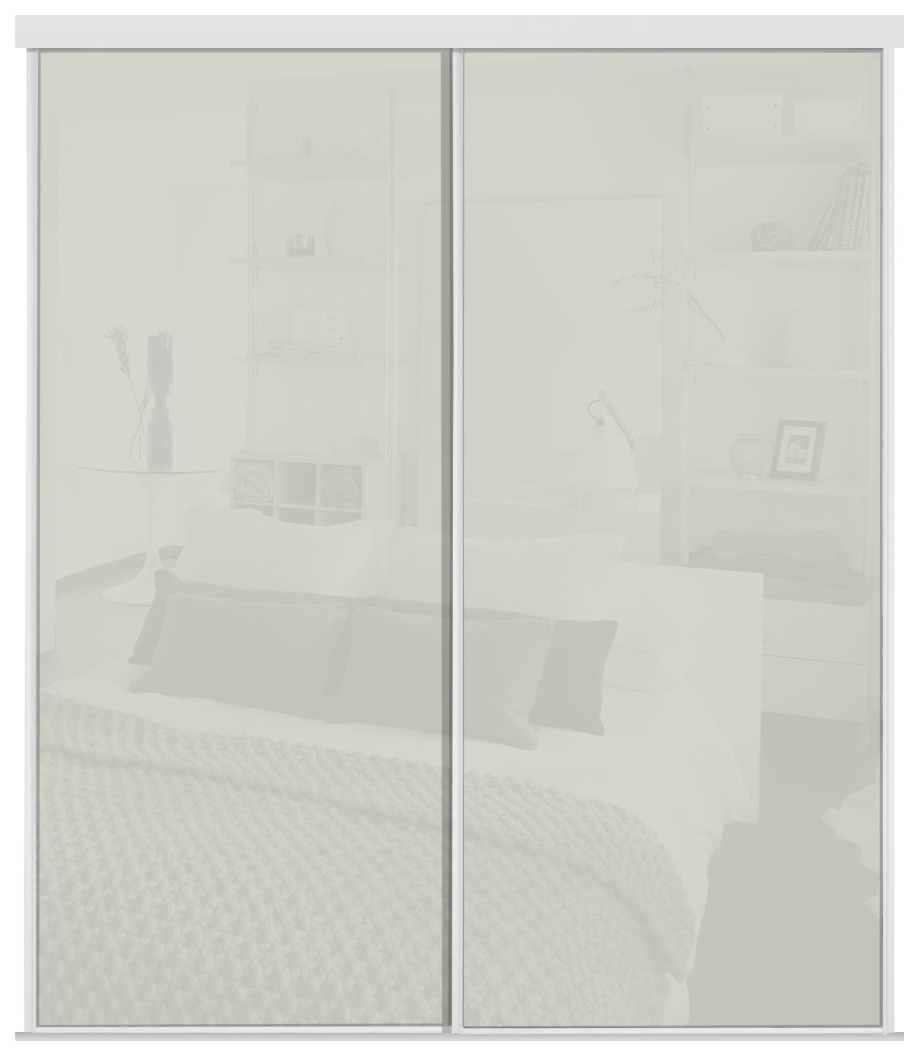 Sliding Wardrobe Door Kit W1498mm Arctic White Glass at Argos Reviews