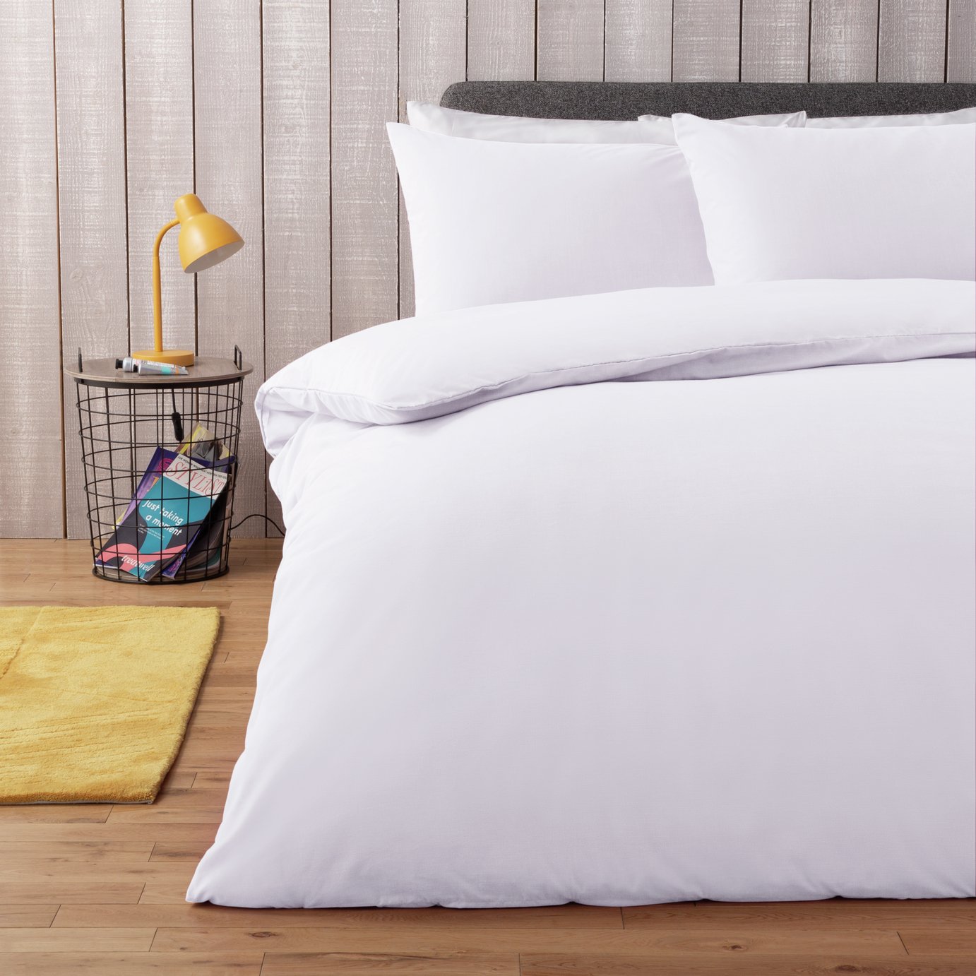 Argos Home Easycare Plain White Bedding Set Kingsize (6035990
