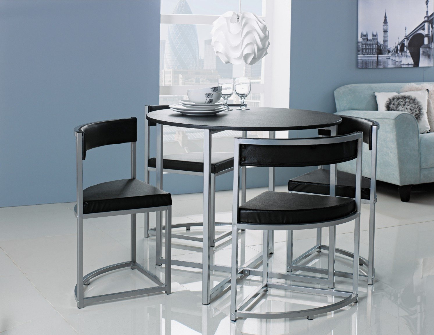 Argos Home Milan Oak Effect Space Saver Table & 4 Chairs Reviews