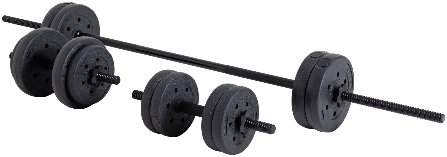 Opti Vinyl Barbell and Dumbbell Set 25kg (6047081) Argos Price