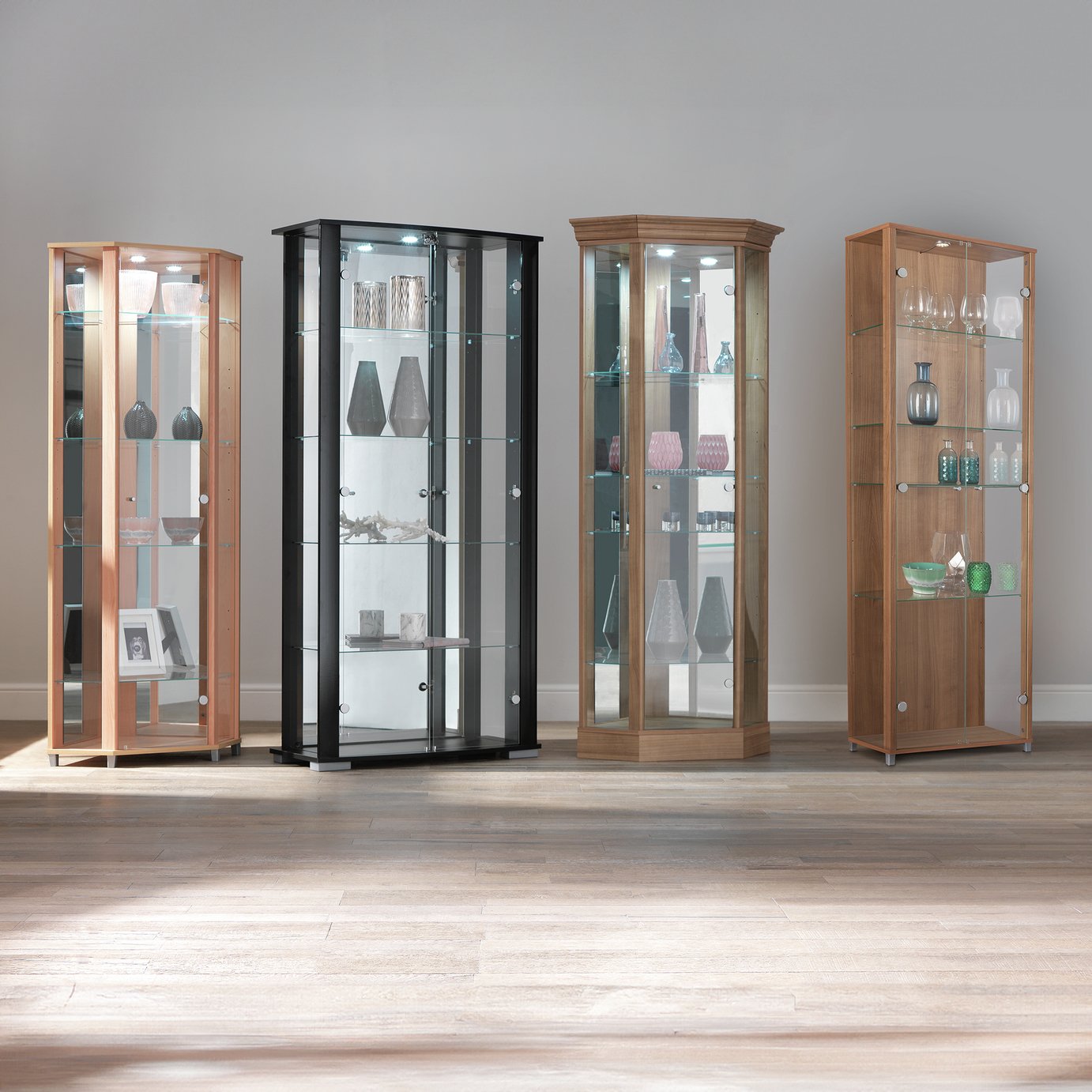 Buy Argos Home 2 Glass Door Display Light Oak Effect