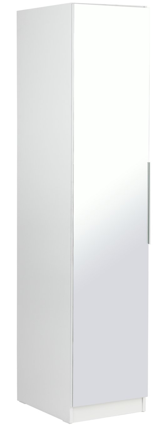 Argos Home Sandon Single Door Wardrobe White & Mirrored (6169309