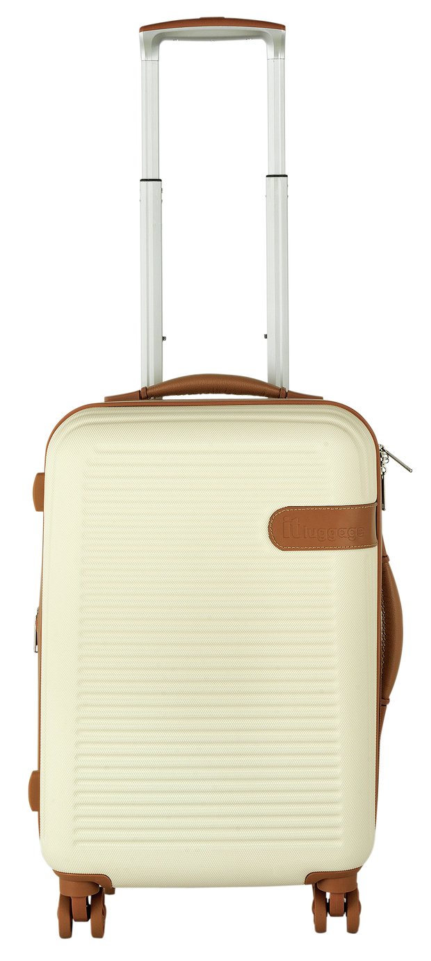 Review of IT Luggage Expandable En Vogue 8 Wheel Hard Suitcase Cream
