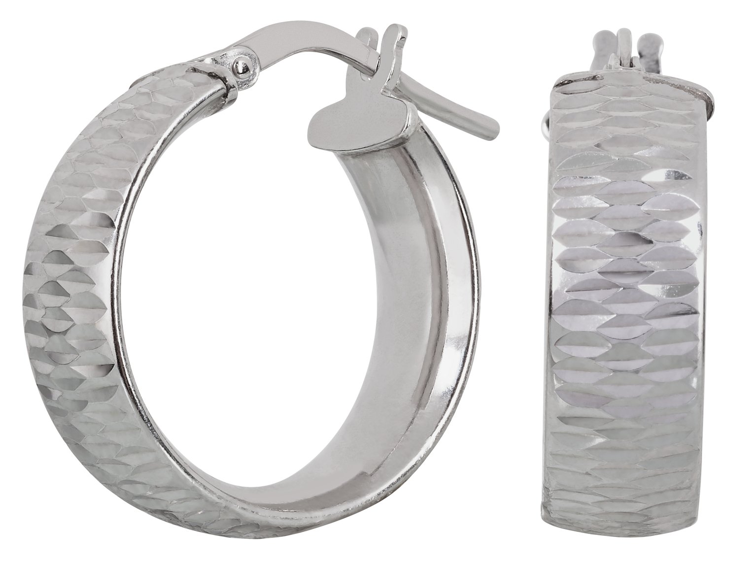 Revere Sterling Silver Diamond Cut Wide Hoop Earrings Reviews