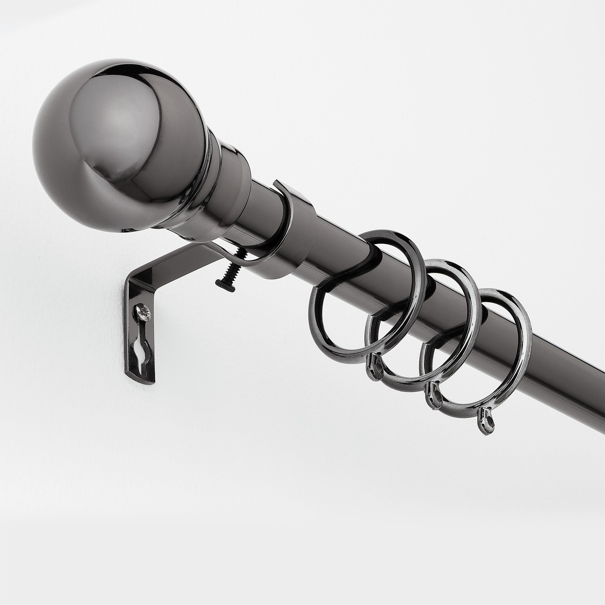 Buy Collection Extendable Metal Ball Curtain Pole Black Nickel at