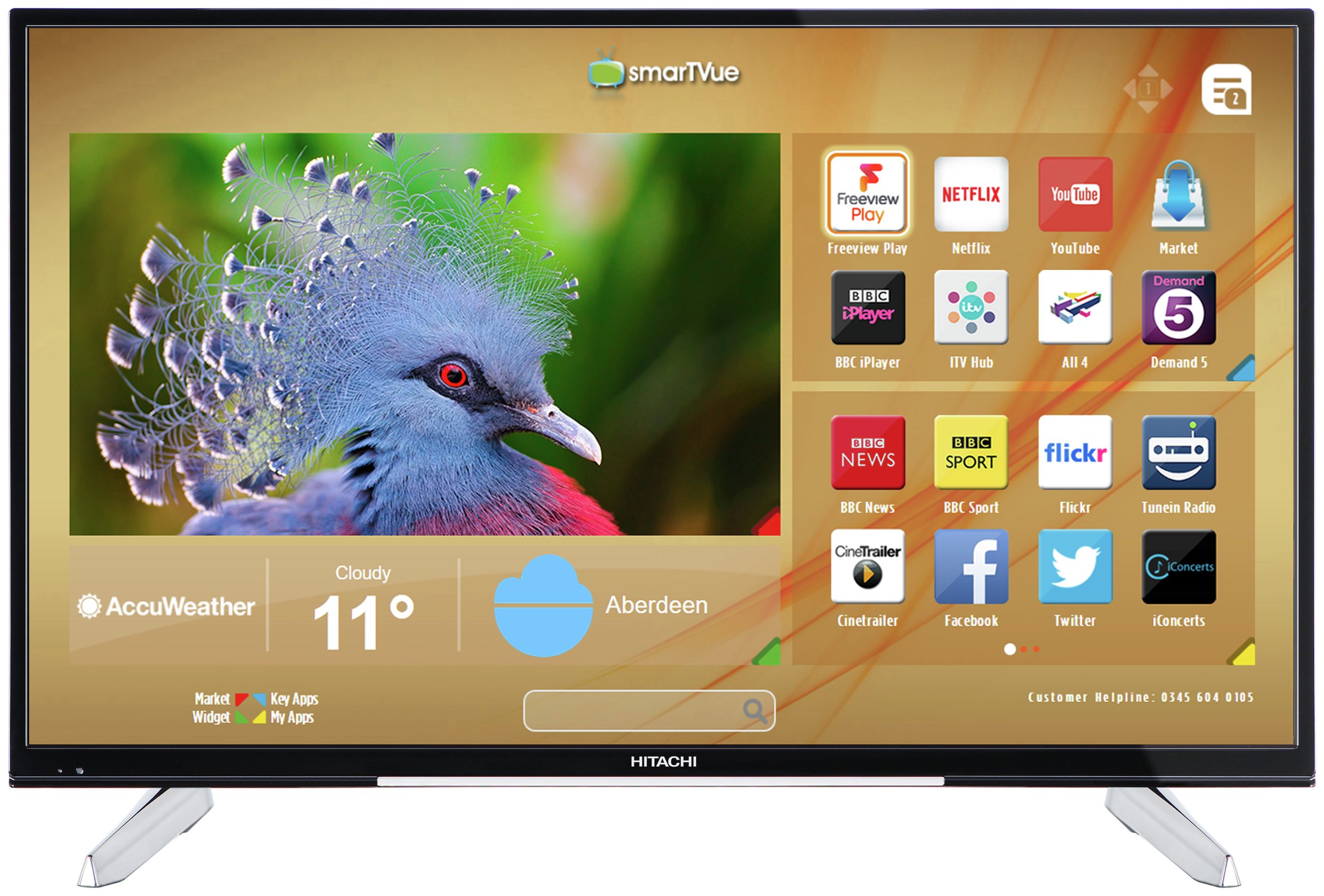 Hitachi 55 Inch 4k Ultra HD Smart Freeview Play LED TV (6317883