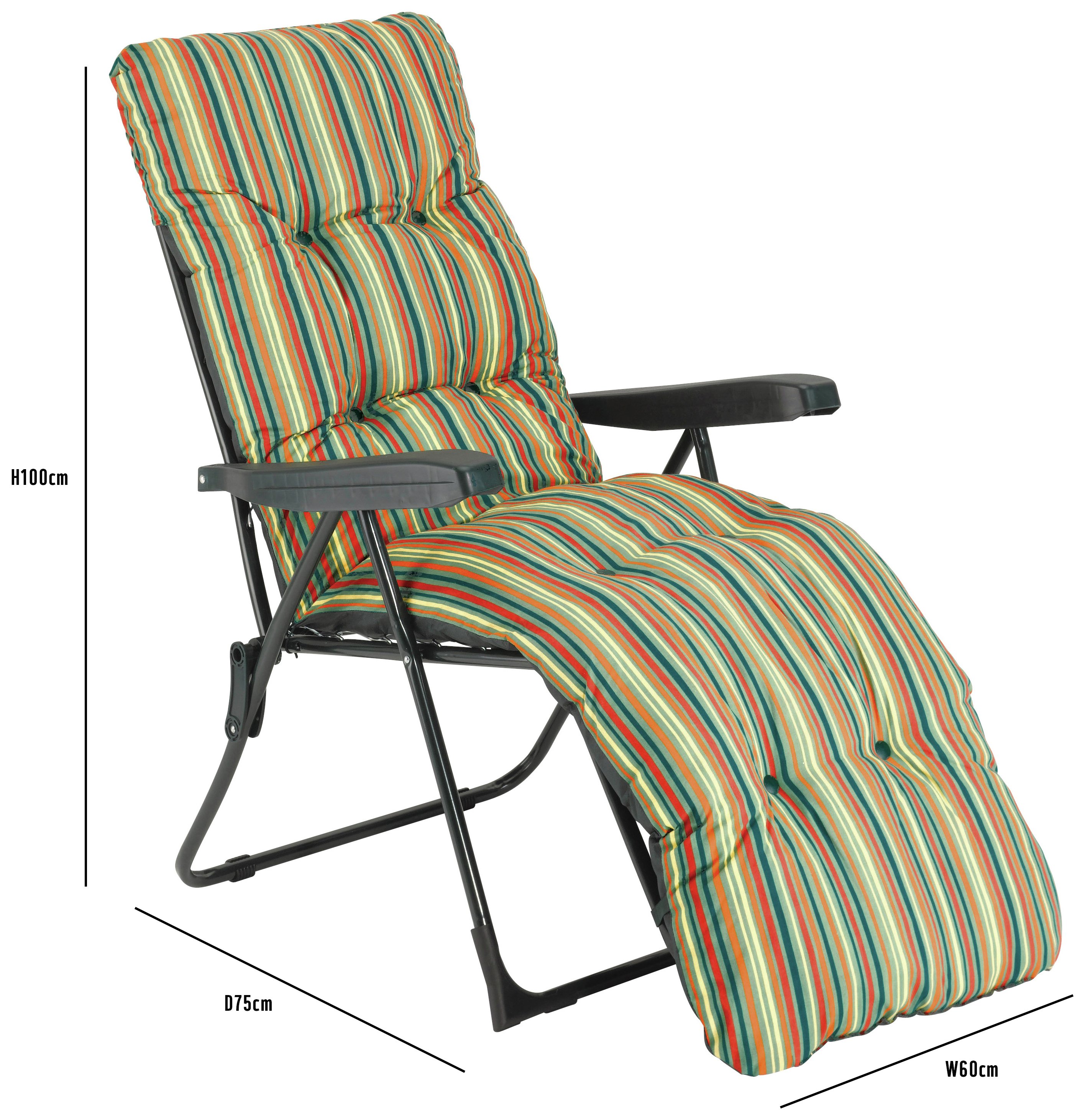 Argos Striped Foldable MultiPosition Sun Lounger with Cushion Reviews