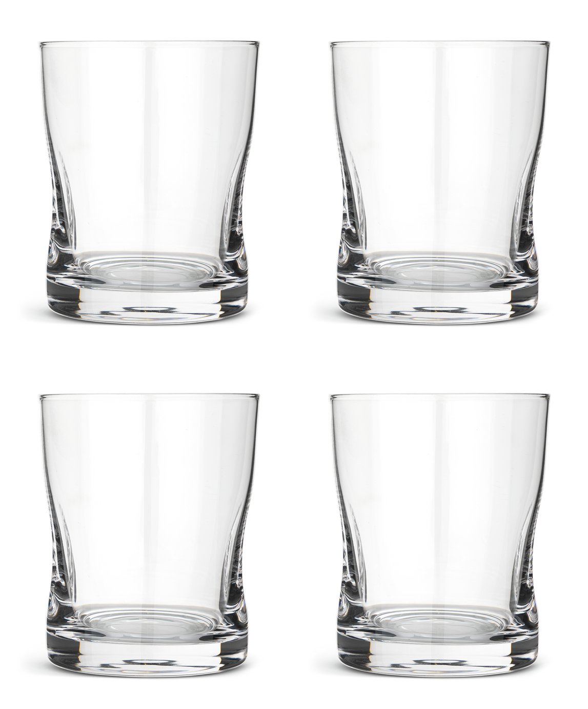 Habitat Clear Pinched Set of 4 Tumbler Glasses (6609106) Argos Price Tracker pricehistory.co.uk