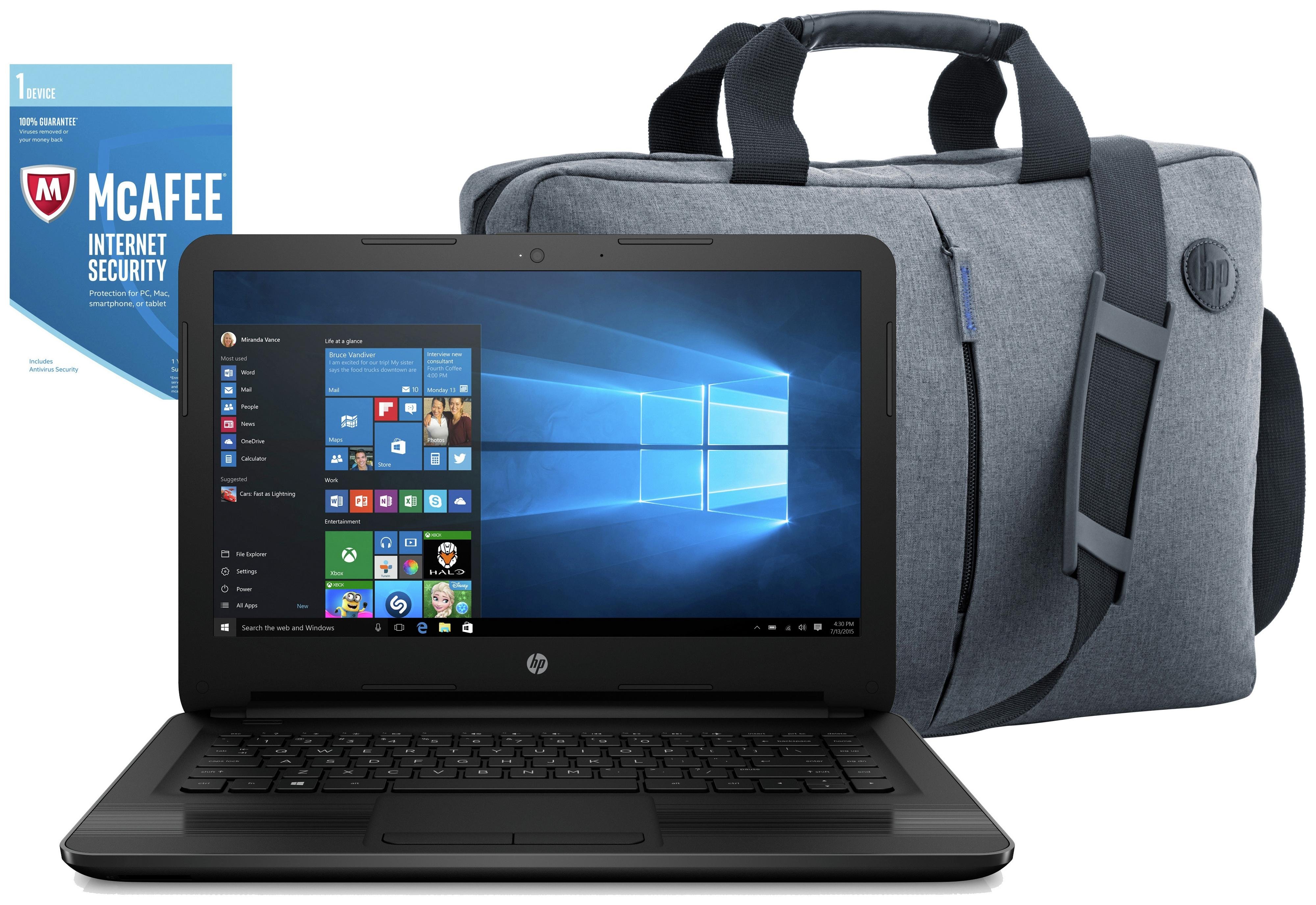 HP 14 Inch Intel Celeron 4GB 1TB Laptop Black Bag & McAfee Review