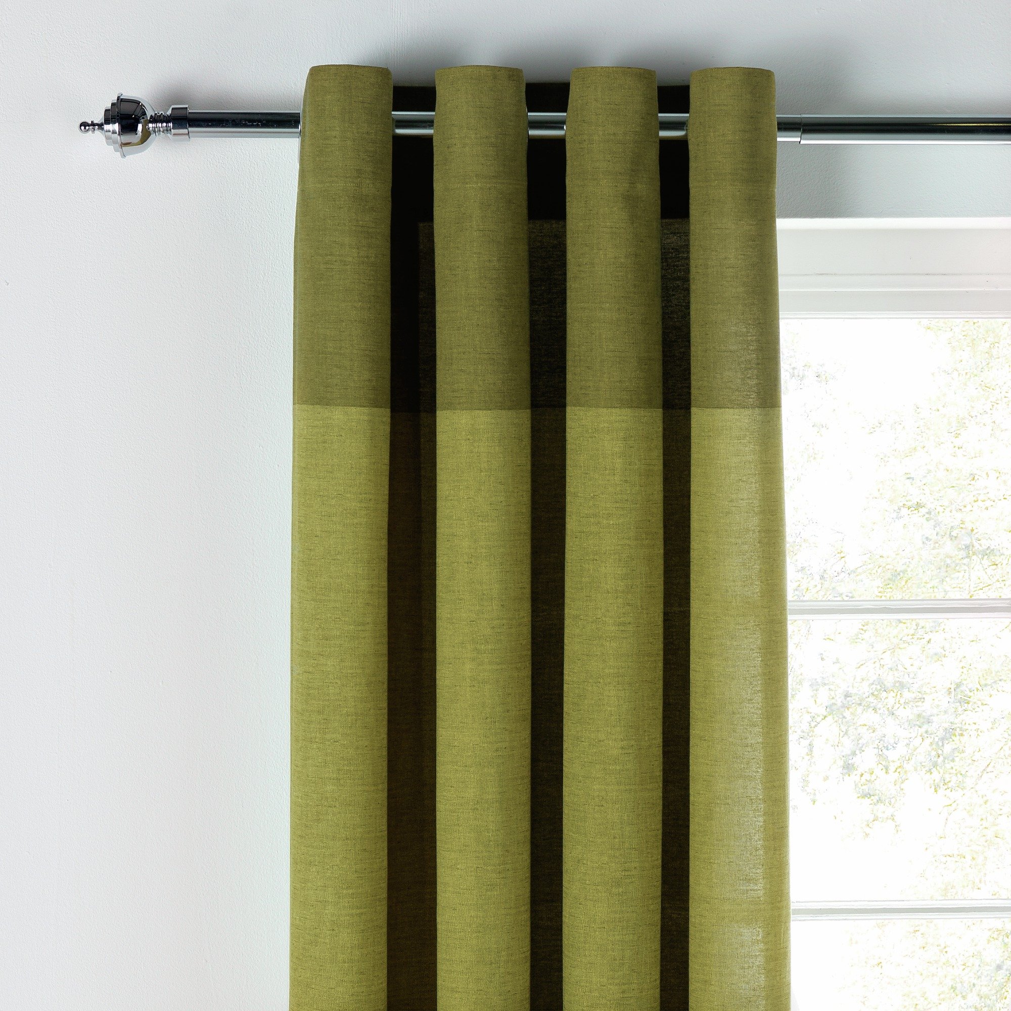 Argos Home Dublin Unlined Eyelet Curtains 168x229cm Olive (6878889