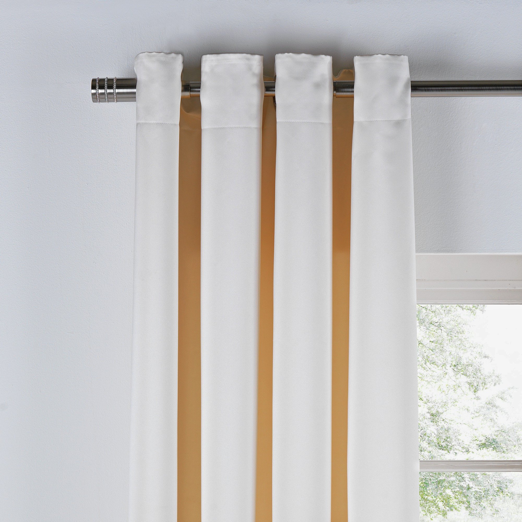 Argos Home Tiamo Satin Lined Curtains 168x137cm Cream (6994732