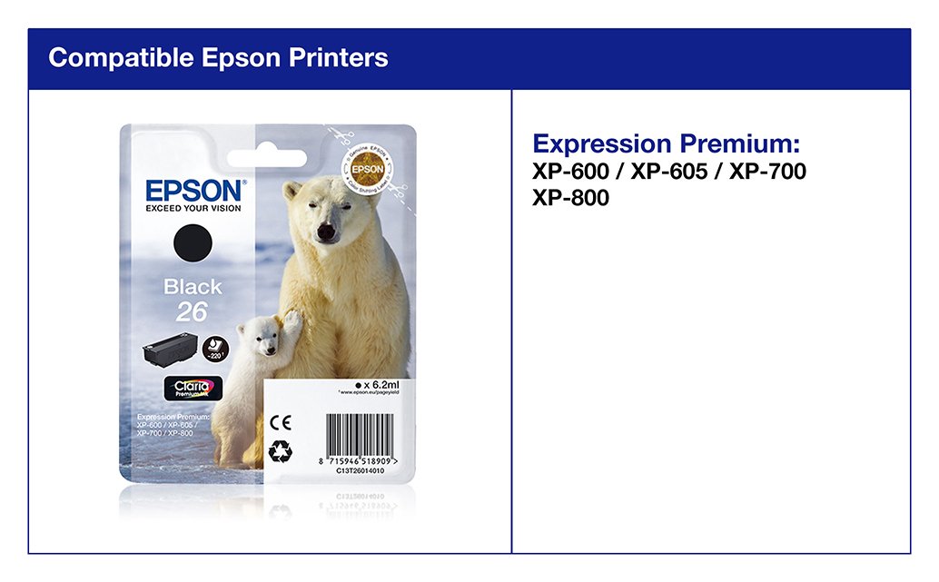 Epson Polar Bear 26 Black Ink Cartridge Reviews