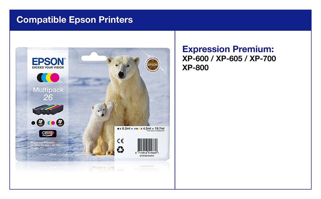 Epson Polar Bear 26 Ink Cartridges Multipack Reviews