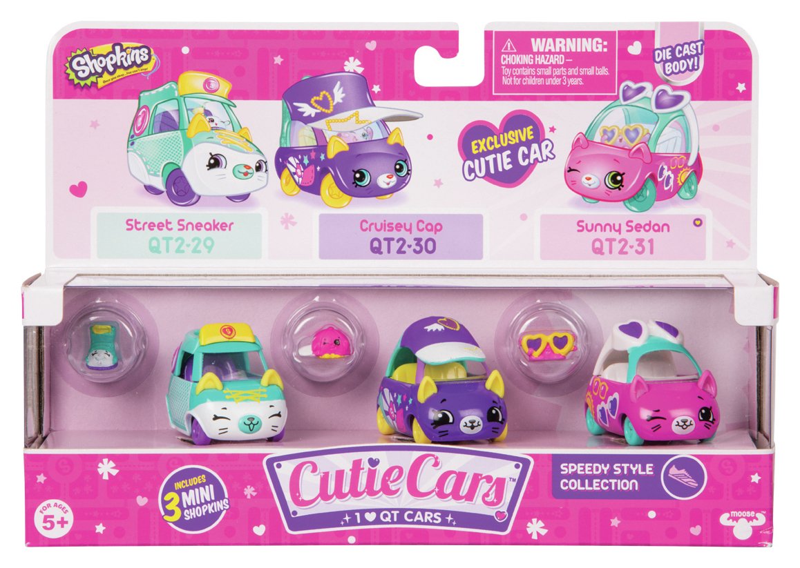 Shopkins Cutie Cars 3 Pack 4 Assortments Series 2 (7026070) Argos