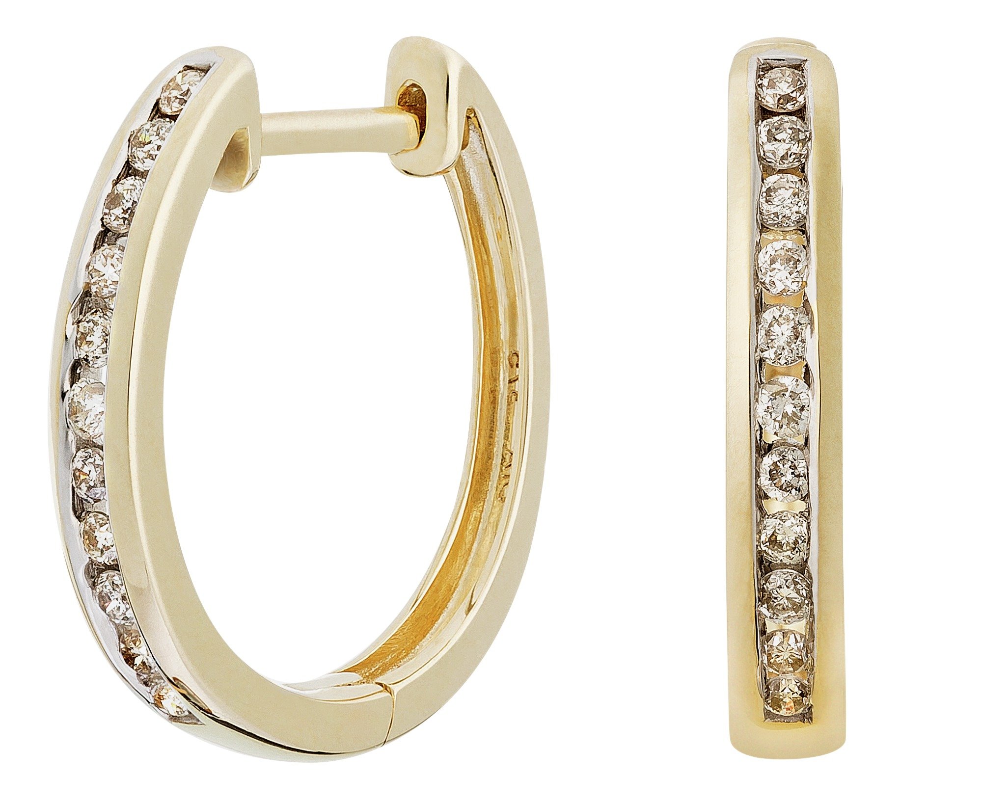 Revere 9ct Yellow Gold 0.15ct Diamond Huggie Hoop Earrings (7059920) Argos Price Tracker