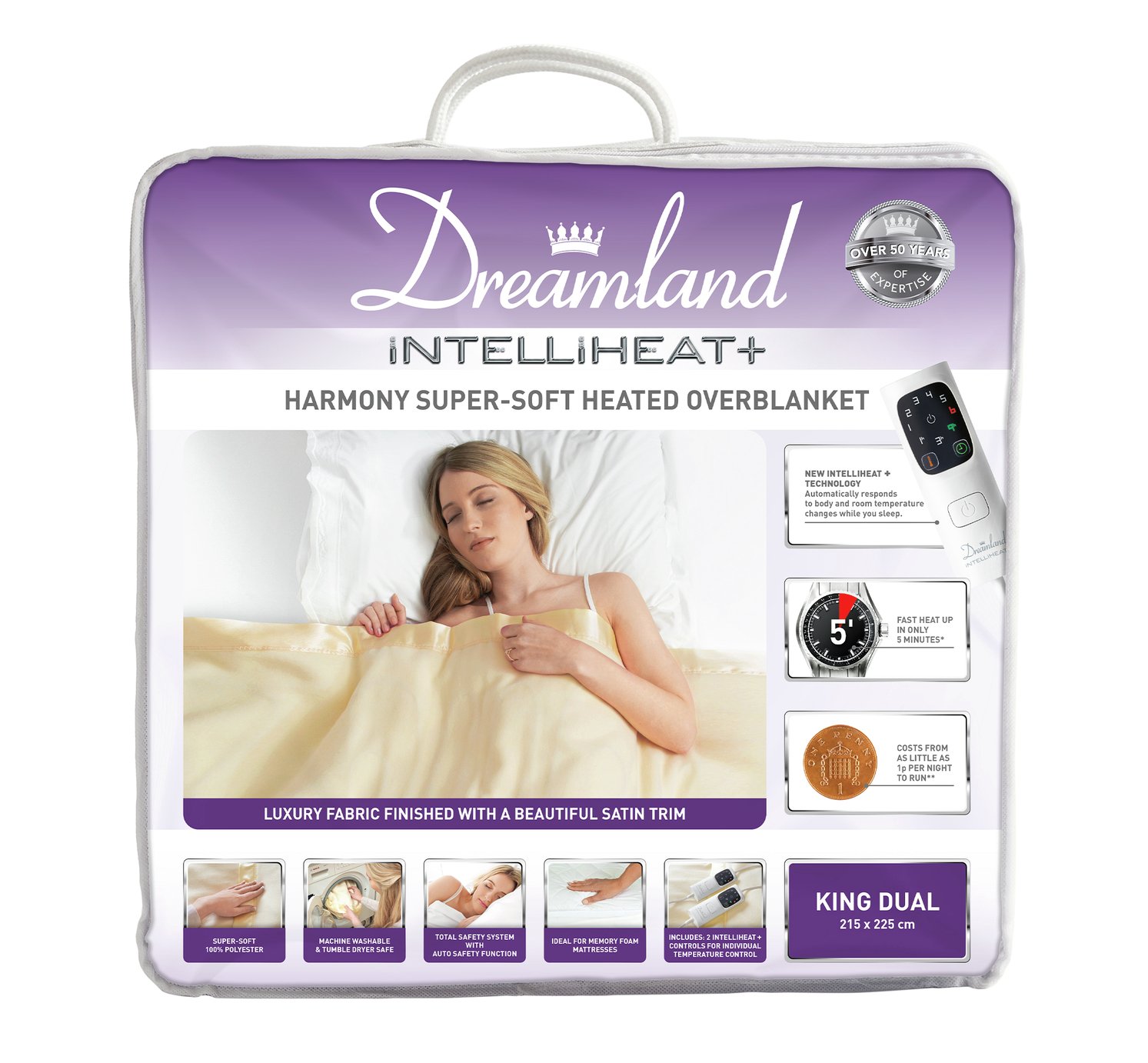 Dreamland Harmony Intelliheat SuperSoft Overblanket King (7062663