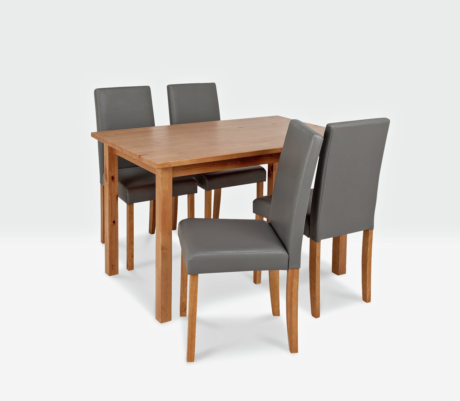 Argos Home Ashdon Solid Wood Table & 4 Mid Back Chairs Grey Reviews