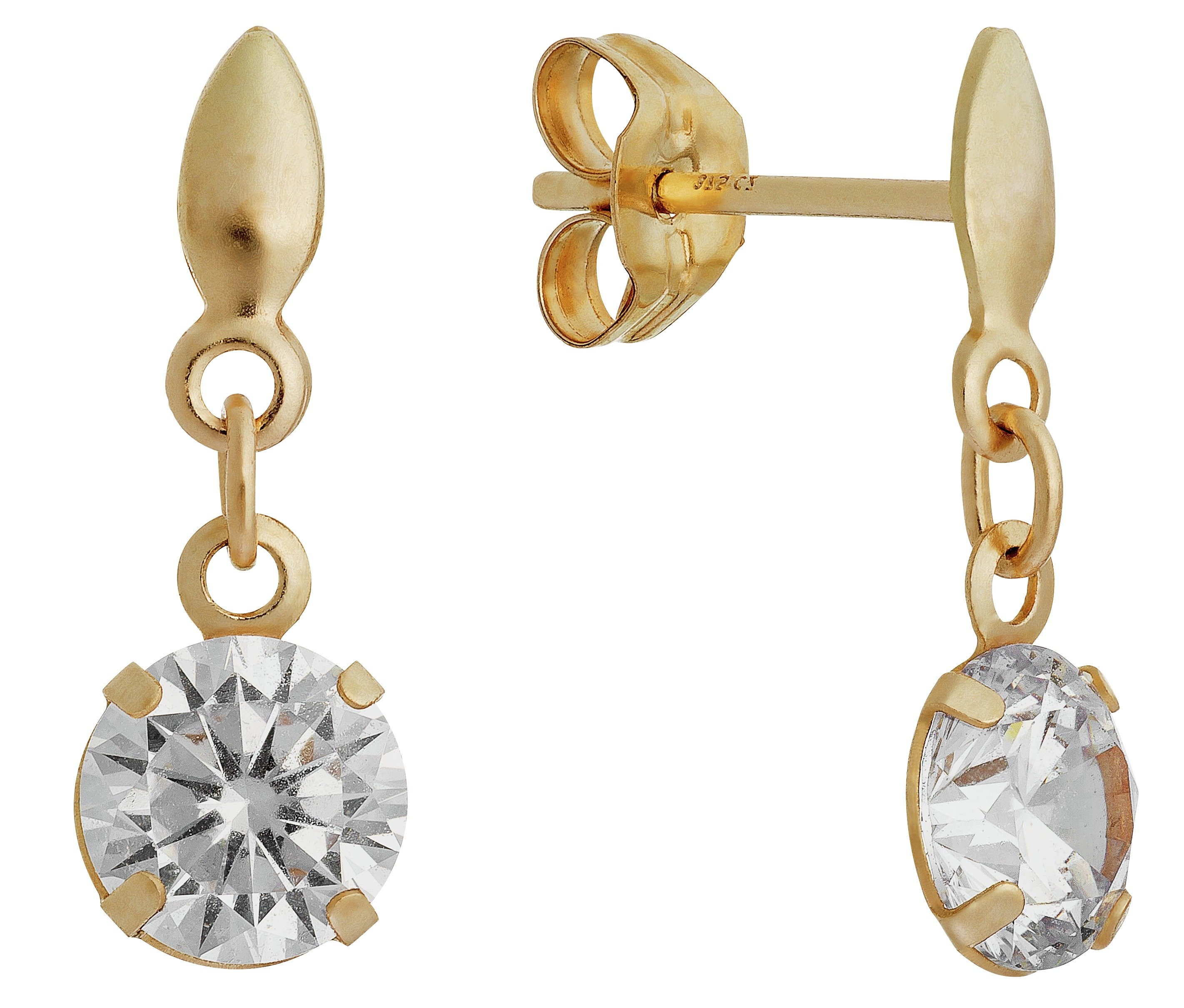 Revere 9ct Gold Cubic Zirconia Round Drop Earrings (7068540) Argos