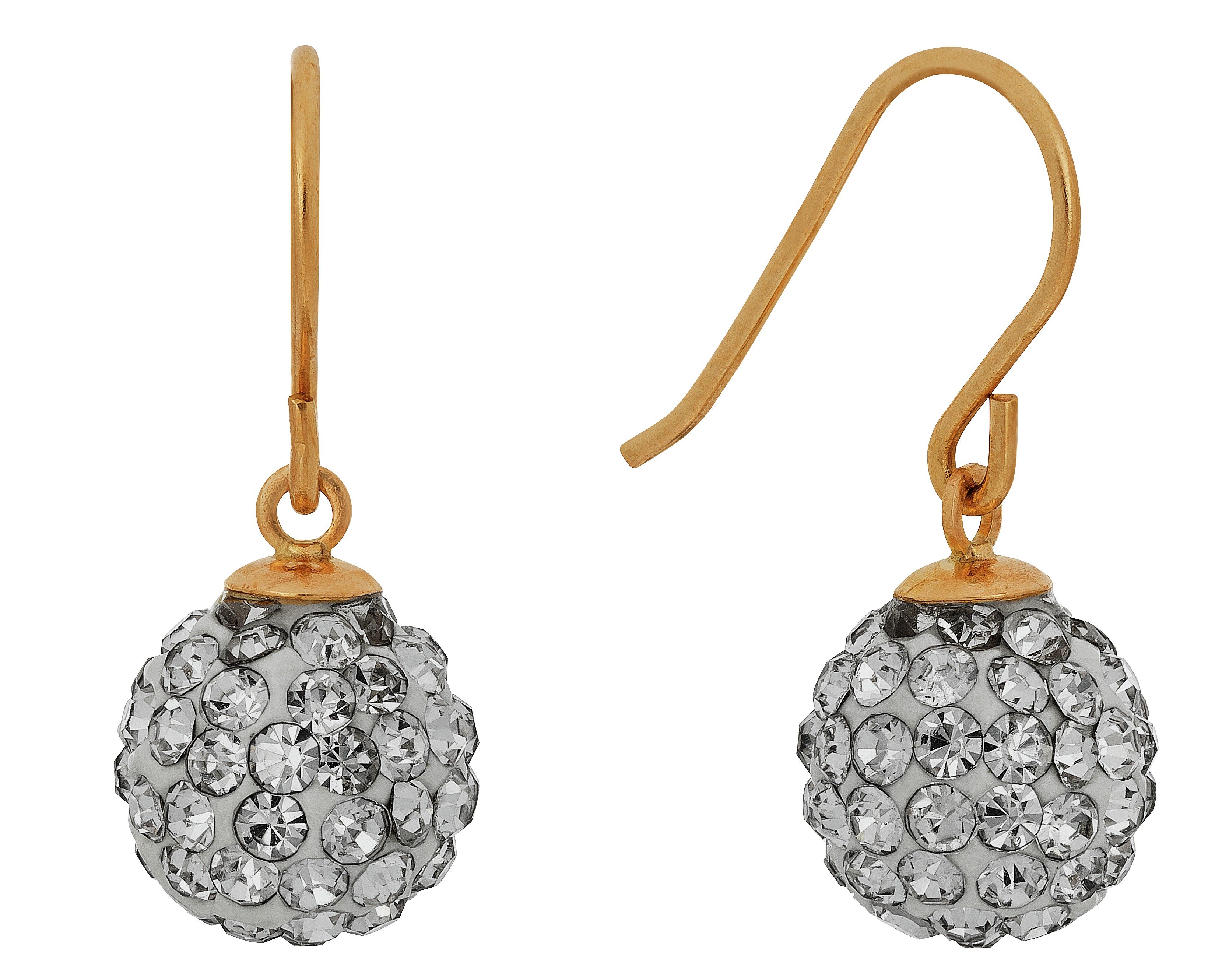 Revere 9ct Gold Crystal Glitter Ball Drop Earrings Reviews
