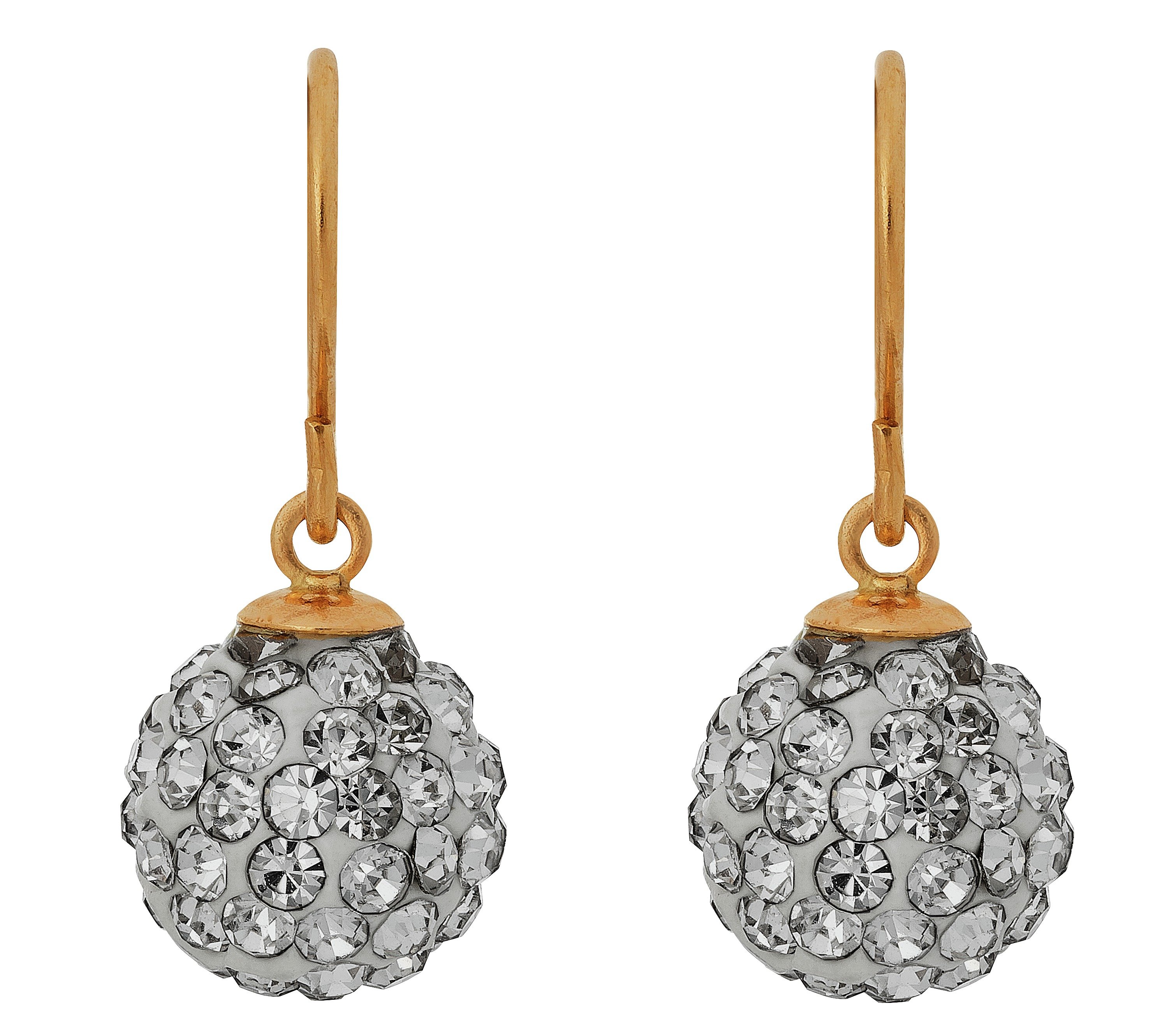 Revere 9ct Gold Crystal Glitter Ball Drop Earrings Reviews