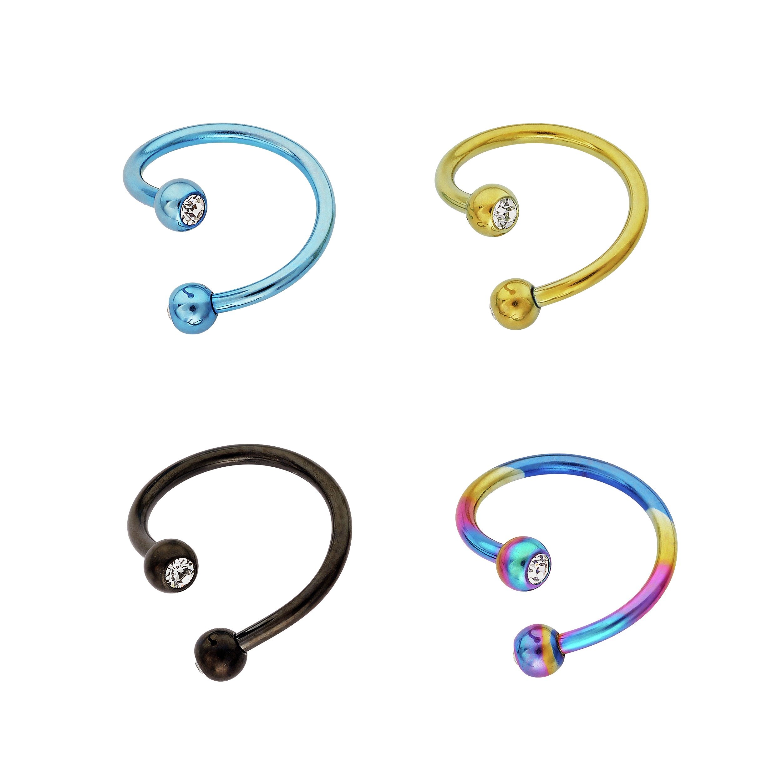 State of Mine Steel Twisted Eyebrow Bars Set of 3 (7097645) Argos