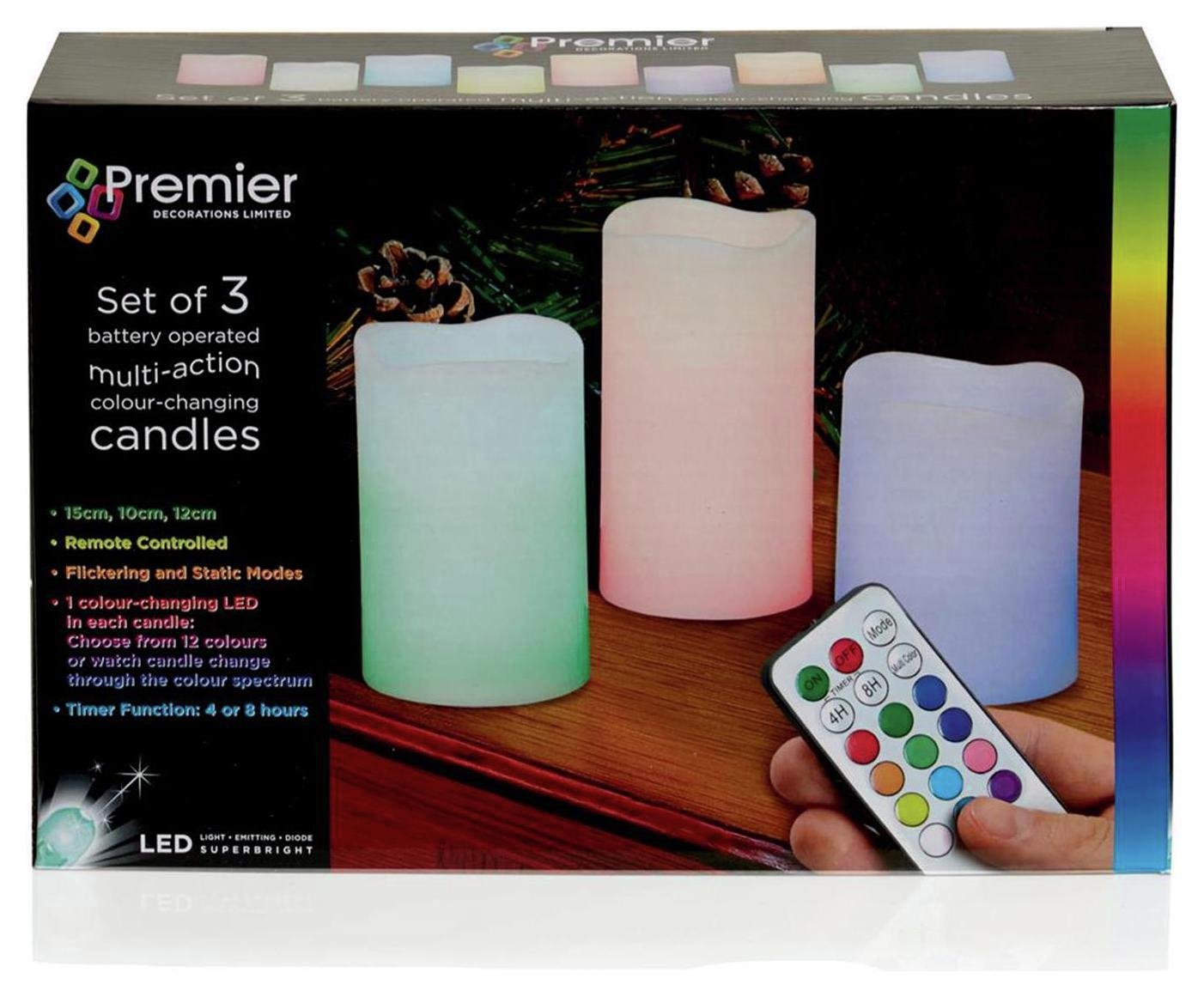 Premier Decorations Set of 3 Flameless LED Indoor Candles Reviews