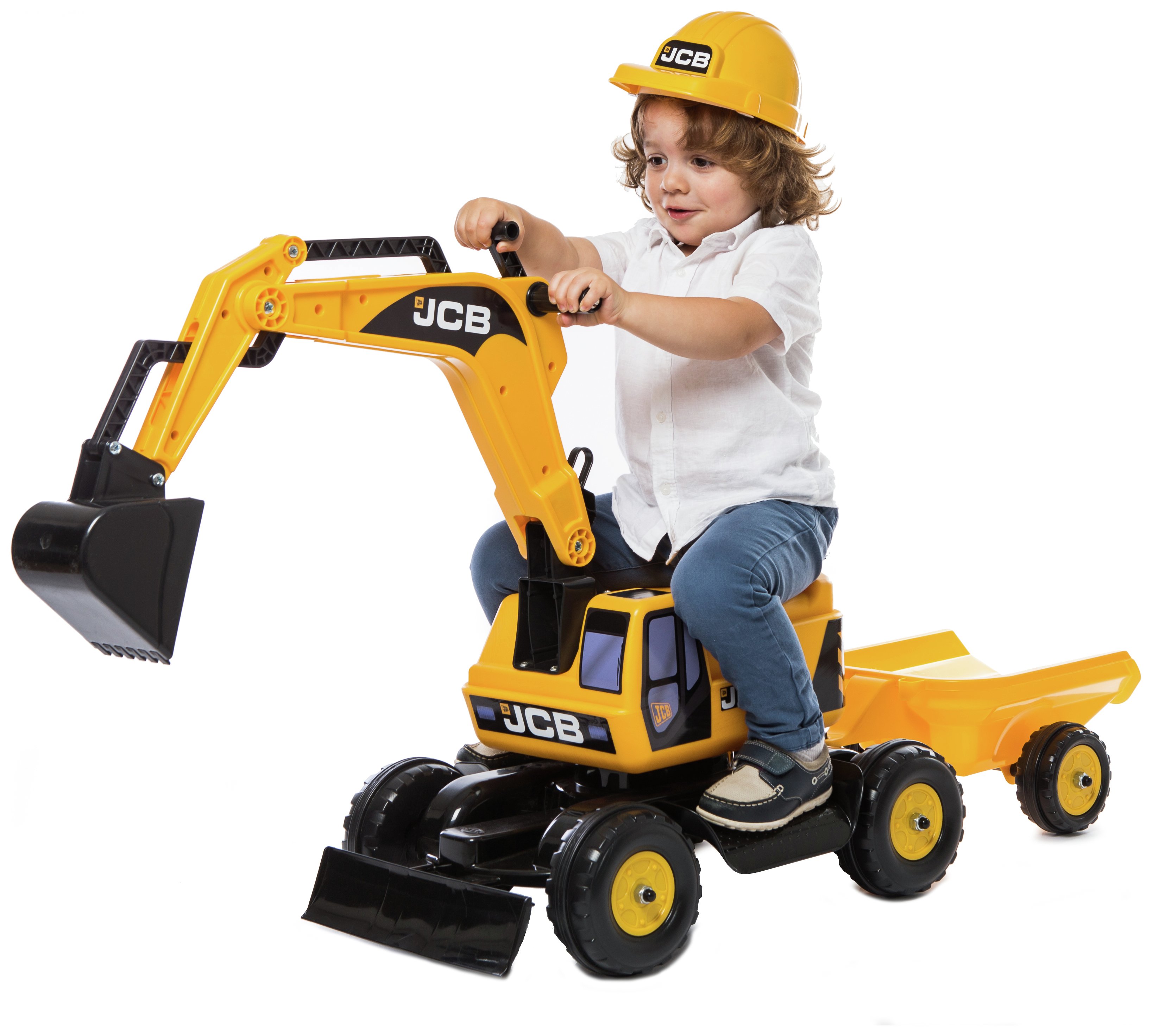 JCB Excavator Trailer and Helmet Ride On Reviews