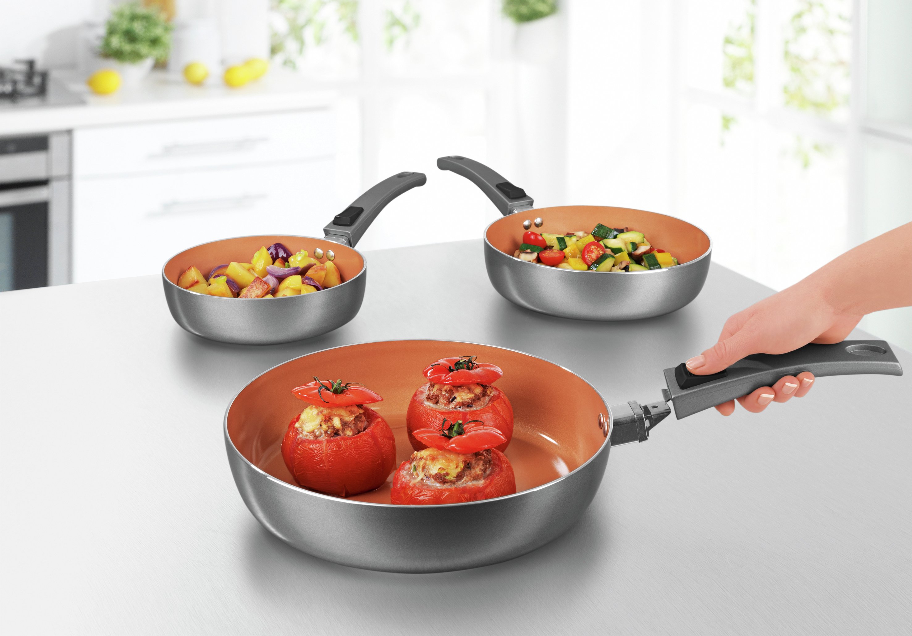 GOURMETmaxx 3 Piece Ceramic Pan Set Reviews