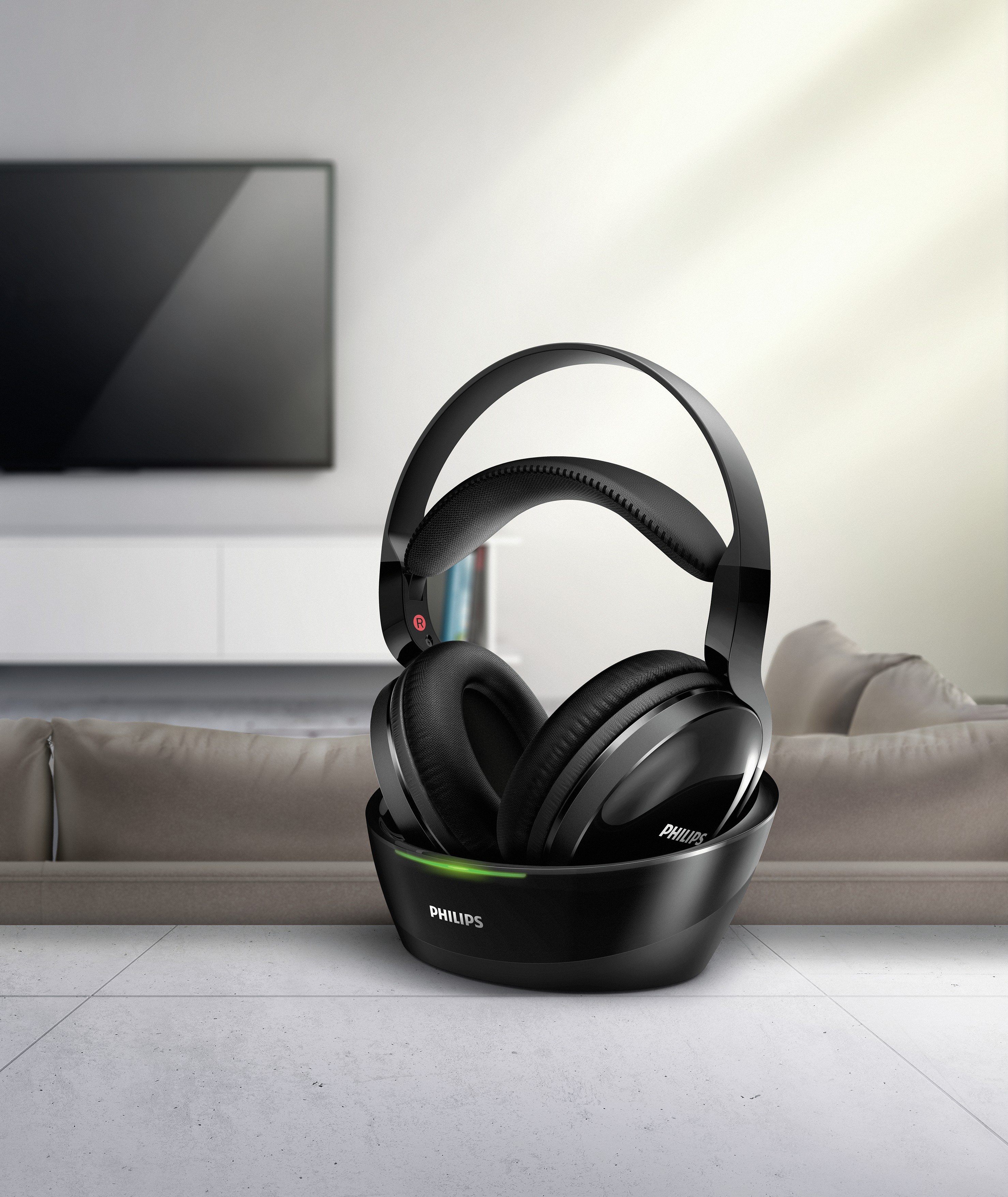 Philips SHC8800 Wireless TV OverEar Headphones Black