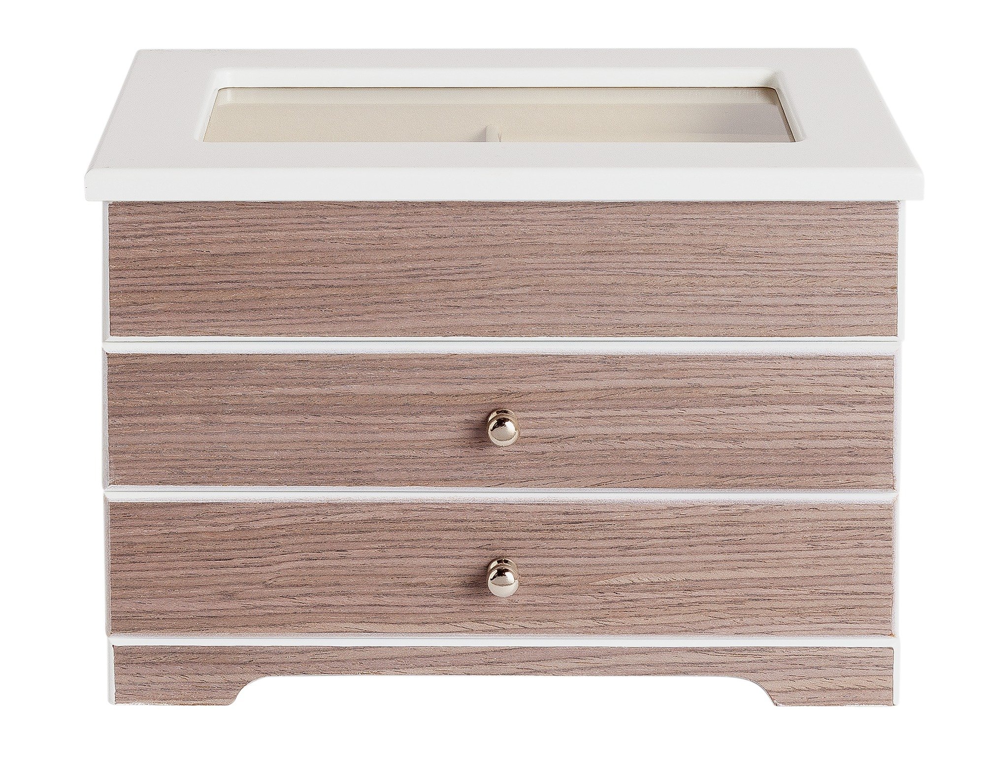 White and Grey Wooden 2 Drawer Jewellery Box Reviews